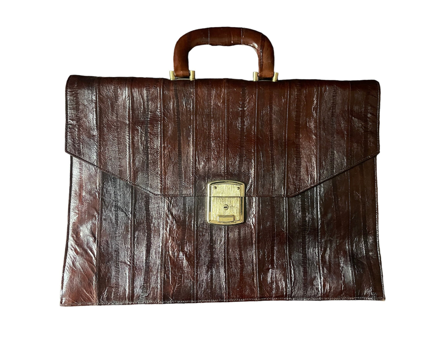 Vintage 1990s Burgundy Eel Skin Briefcase