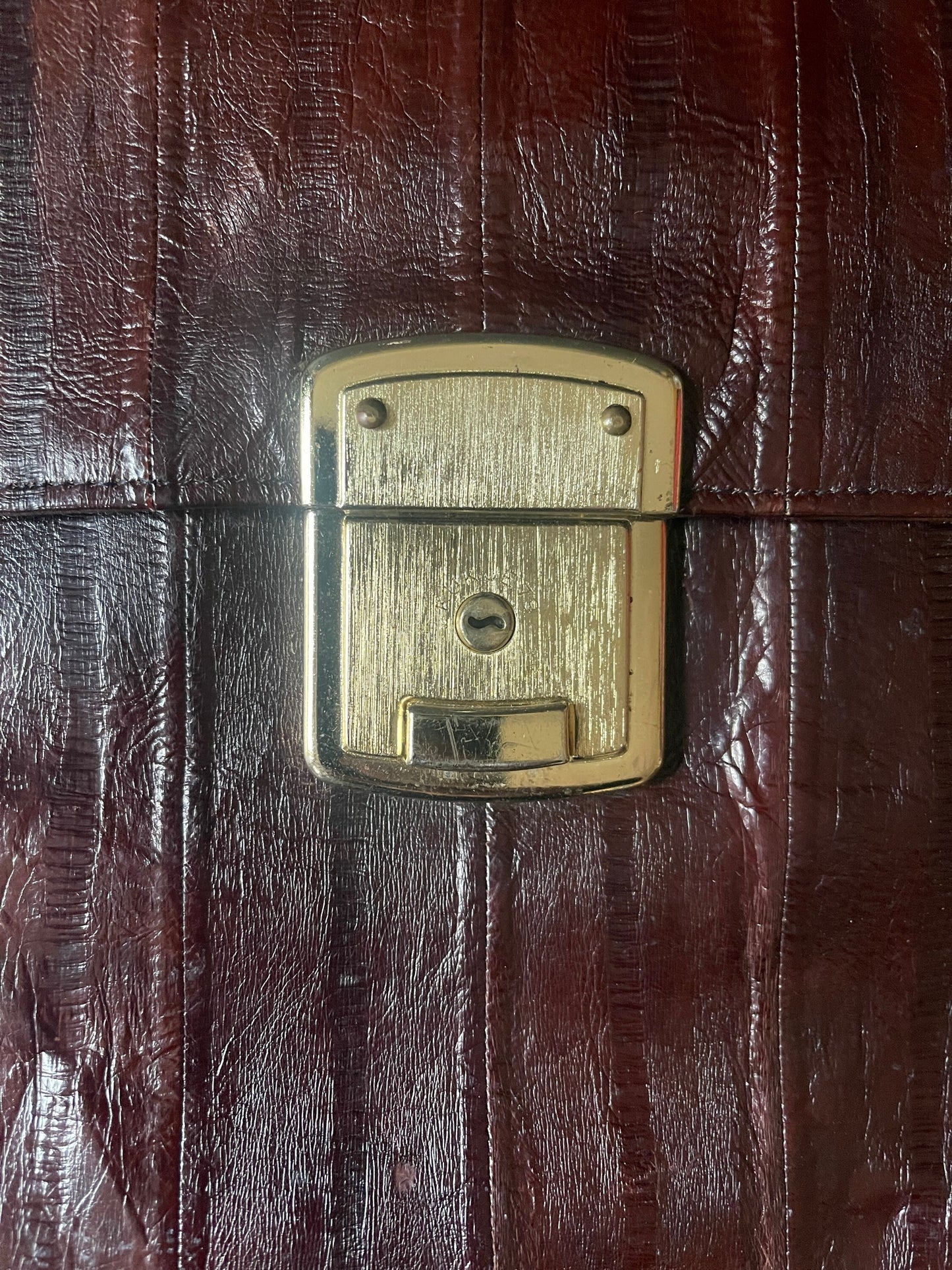 Vintage 1990s Burgundy Eel Skin Briefcase