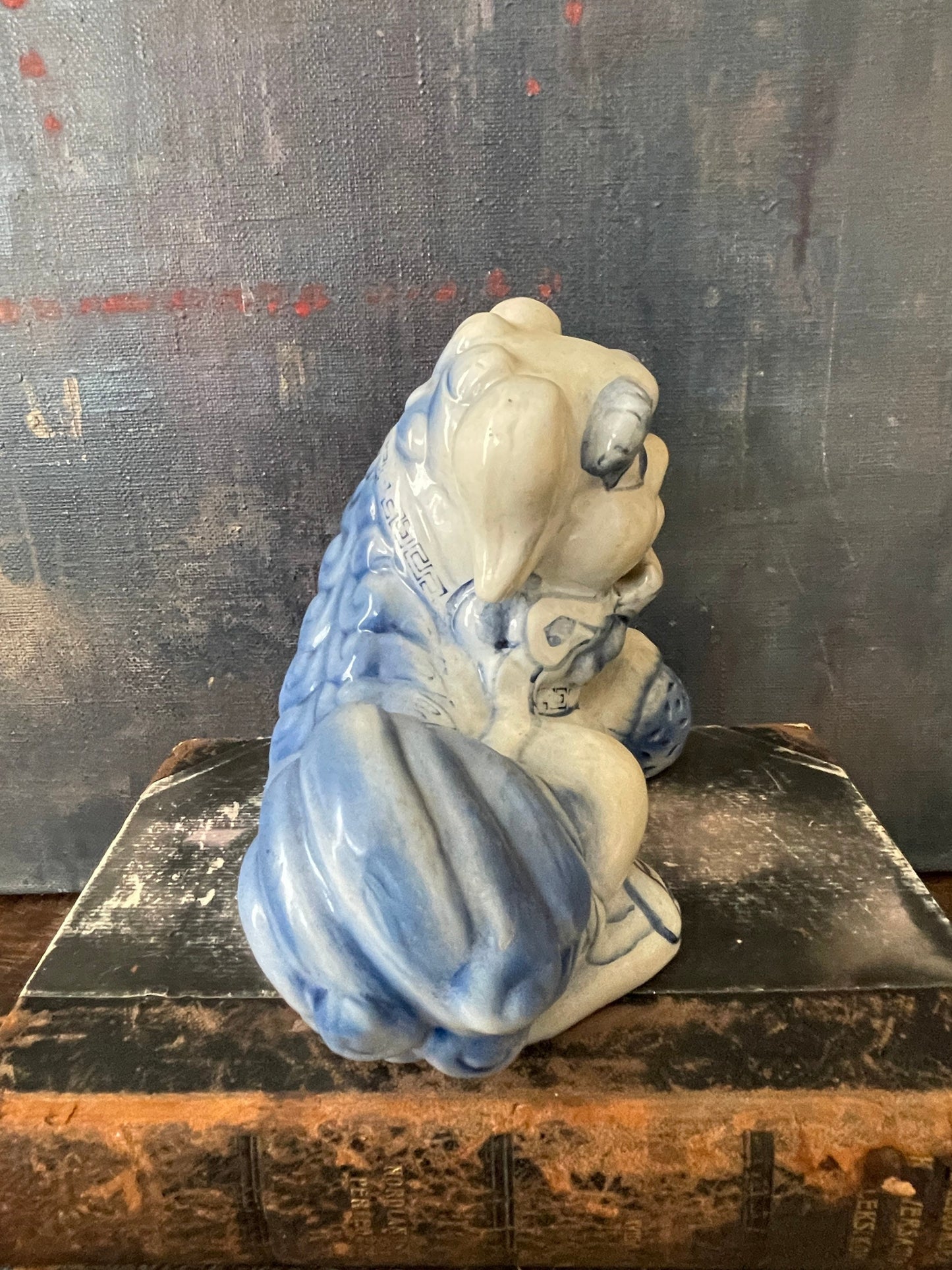 Vintage Blue and White Foo Dog