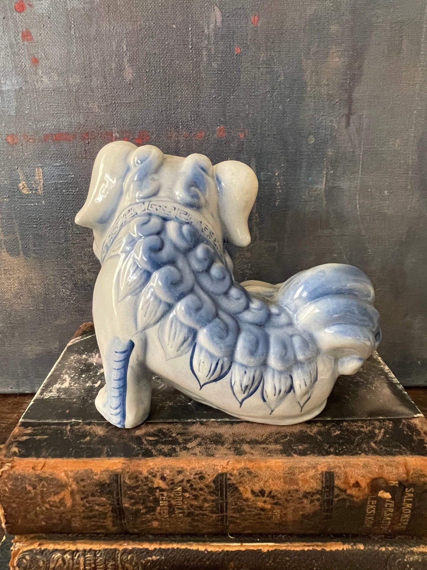 Vintage Blue and White Foo Dog