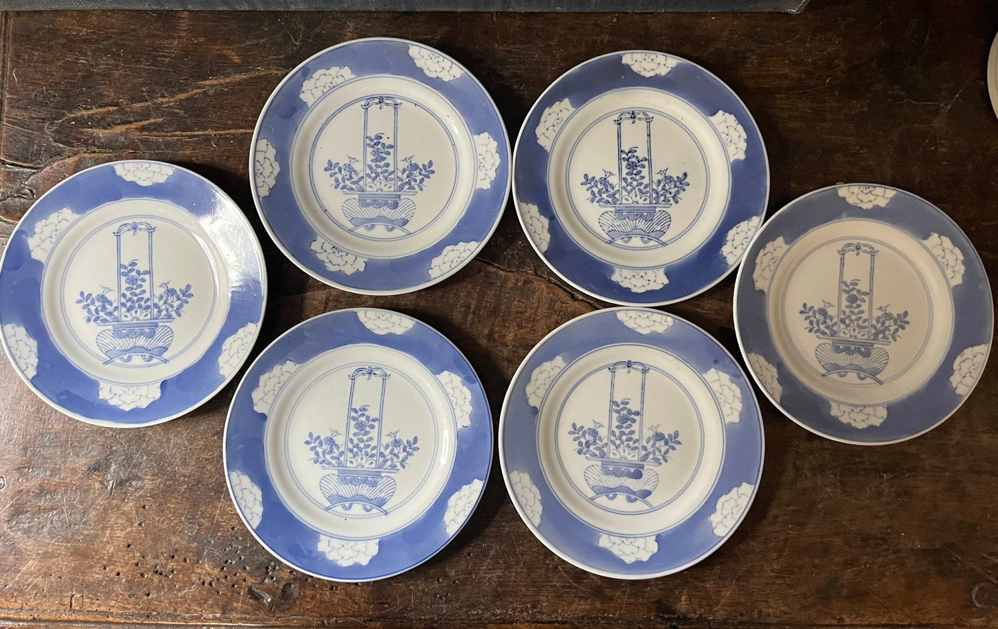 Set of Blue and White Chinoiserie 8 1/8” Plates Grand Millennial Decor