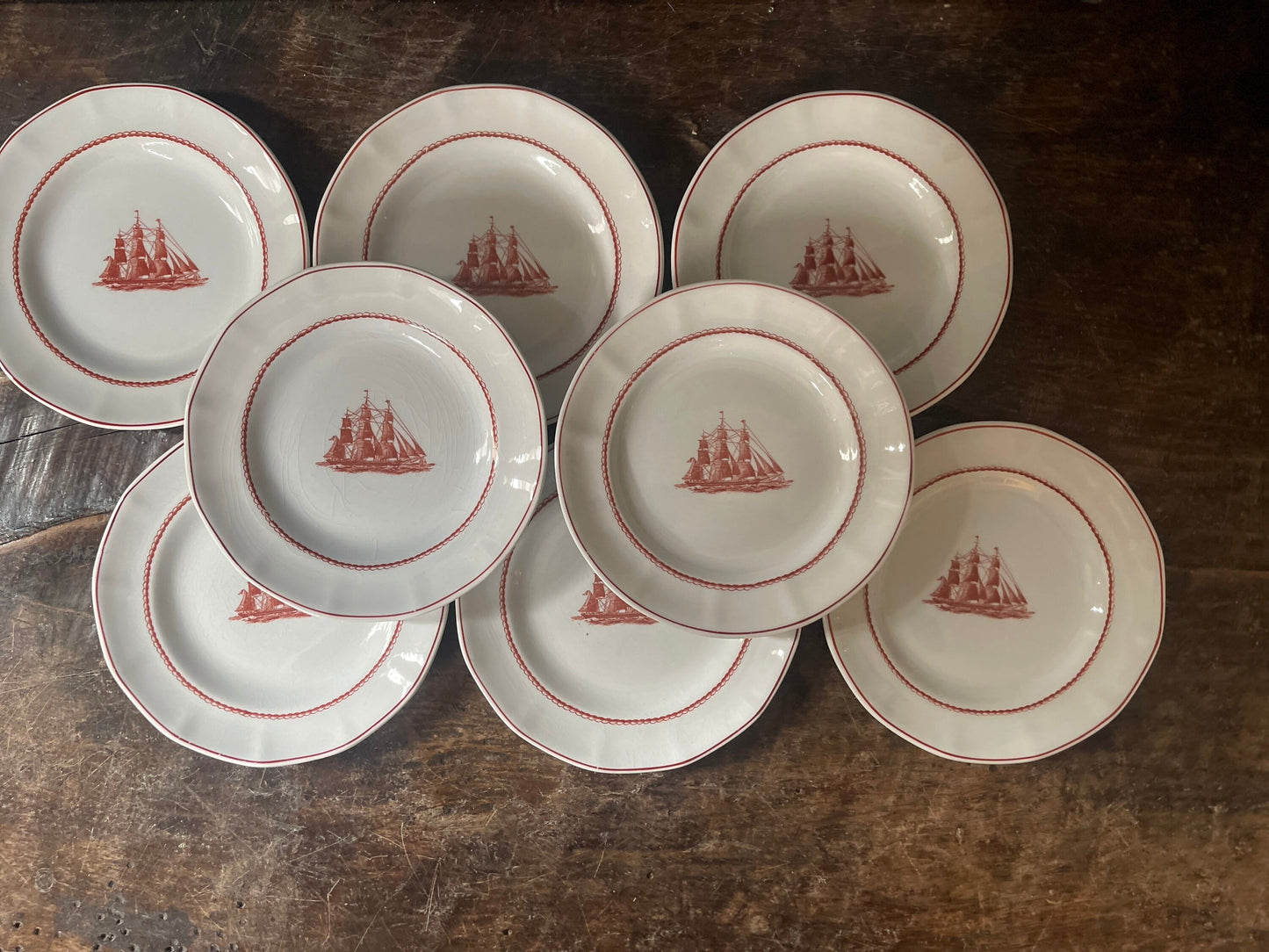 Set of Eight (8) 6” Wedgwood Flying Cloud Plates Lakehouse Decor