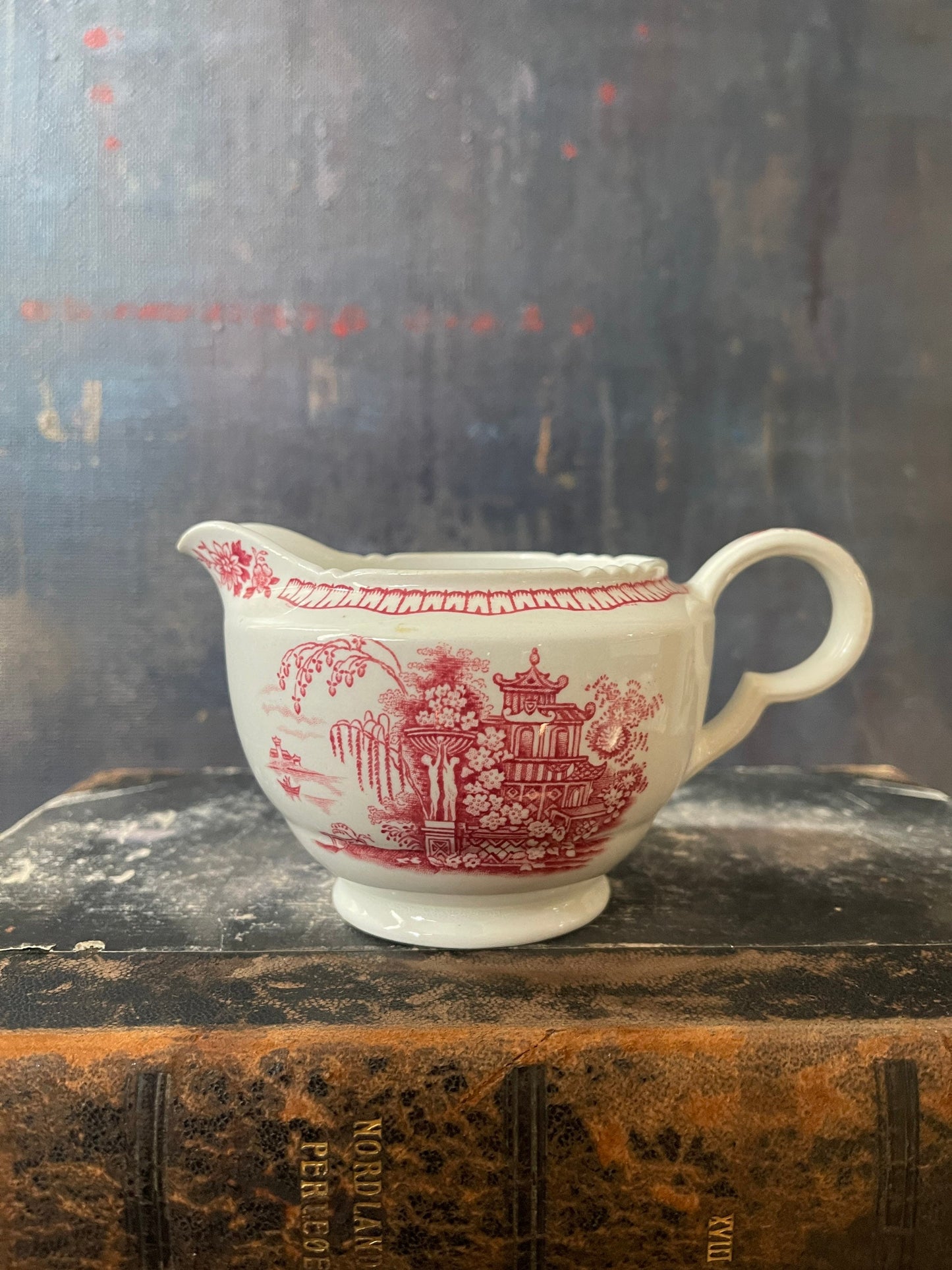 John Maddock & Sons Pink Transferware Creamer