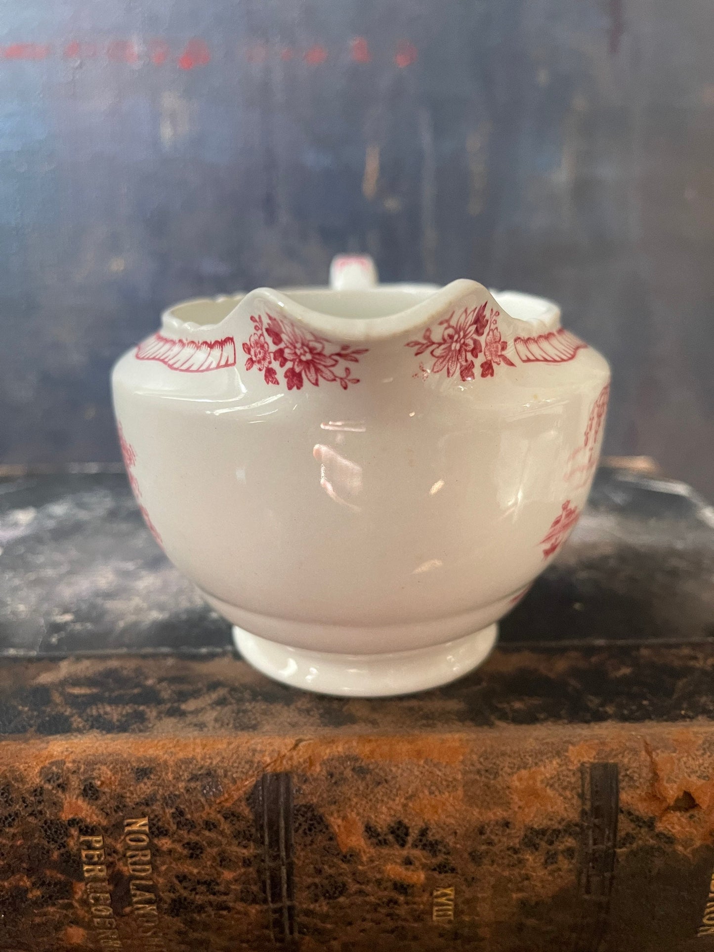 John Maddock & Sons Pink Transferware Creamer