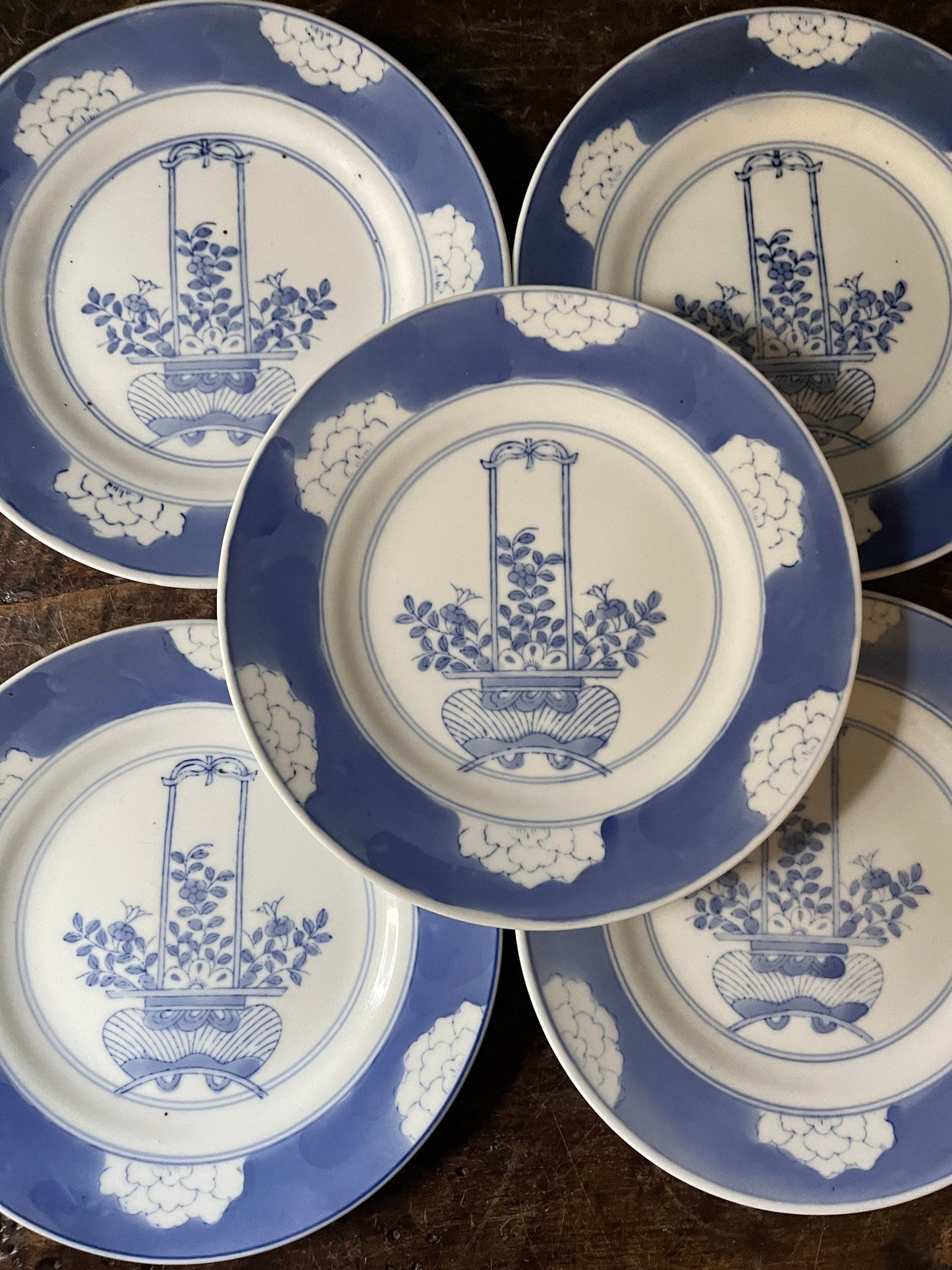 Set of Blue and White Chinoiserie 8 1/8” Plates Grand Millennial Decor