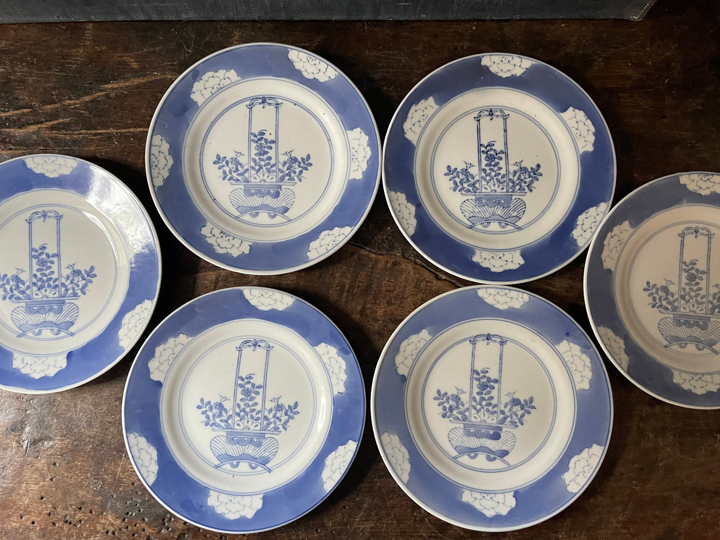 Set of Blue and White Chinoiserie 8 1/8” Plates Grand Millennial Decor