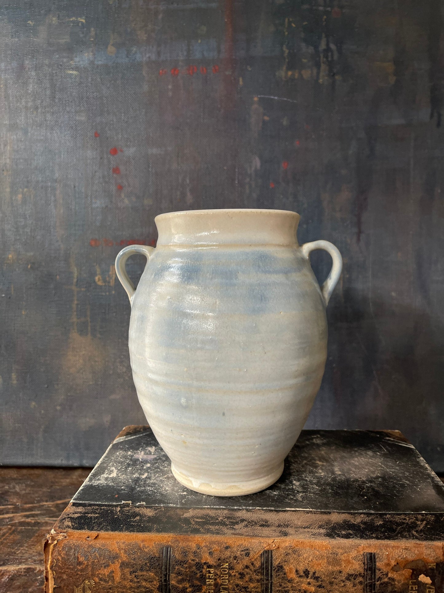 Pale Sky Blue Glazed Studio Pottery Vase