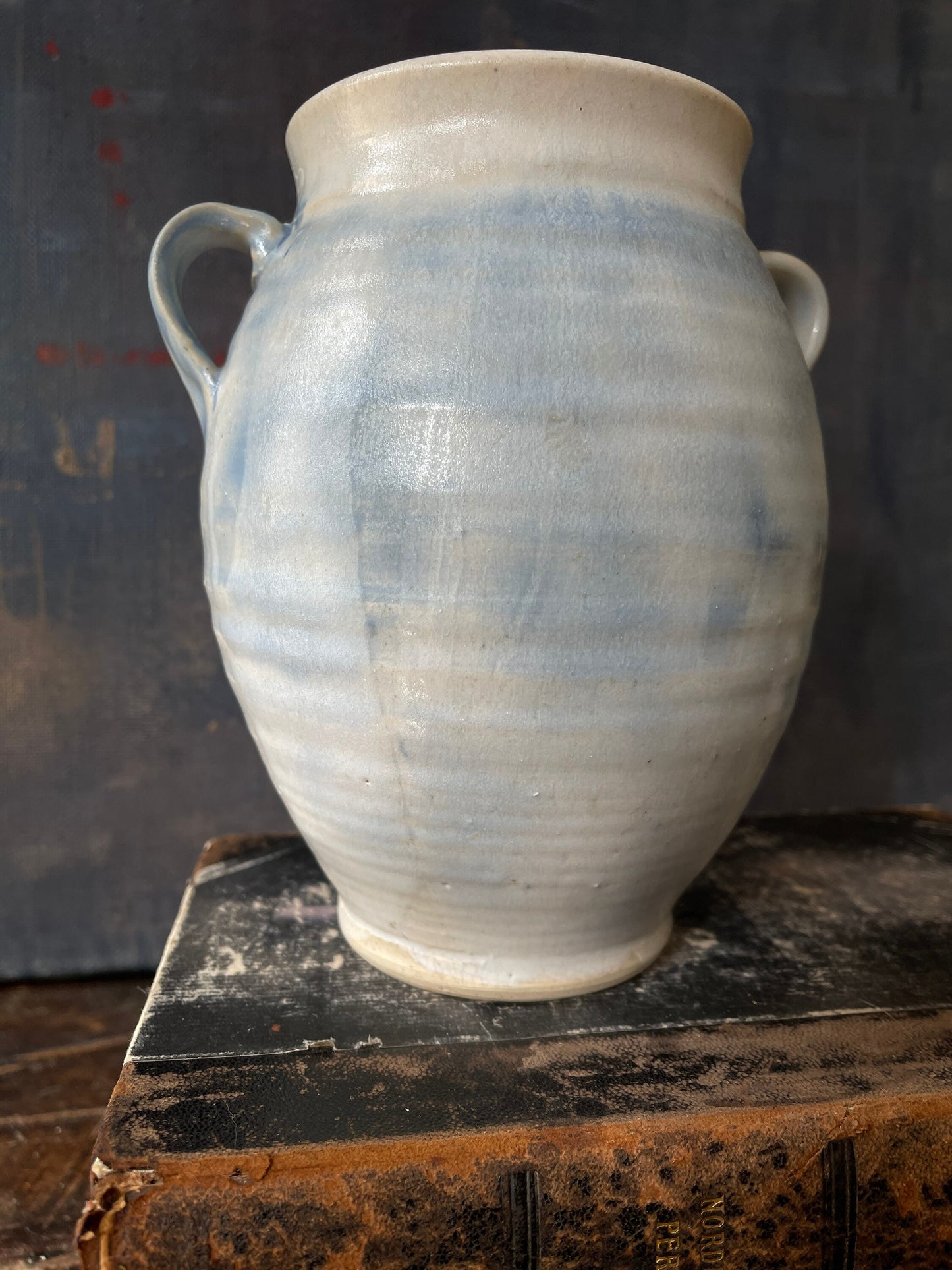 Pale Sky Blue Glazed Studio Pottery Vase