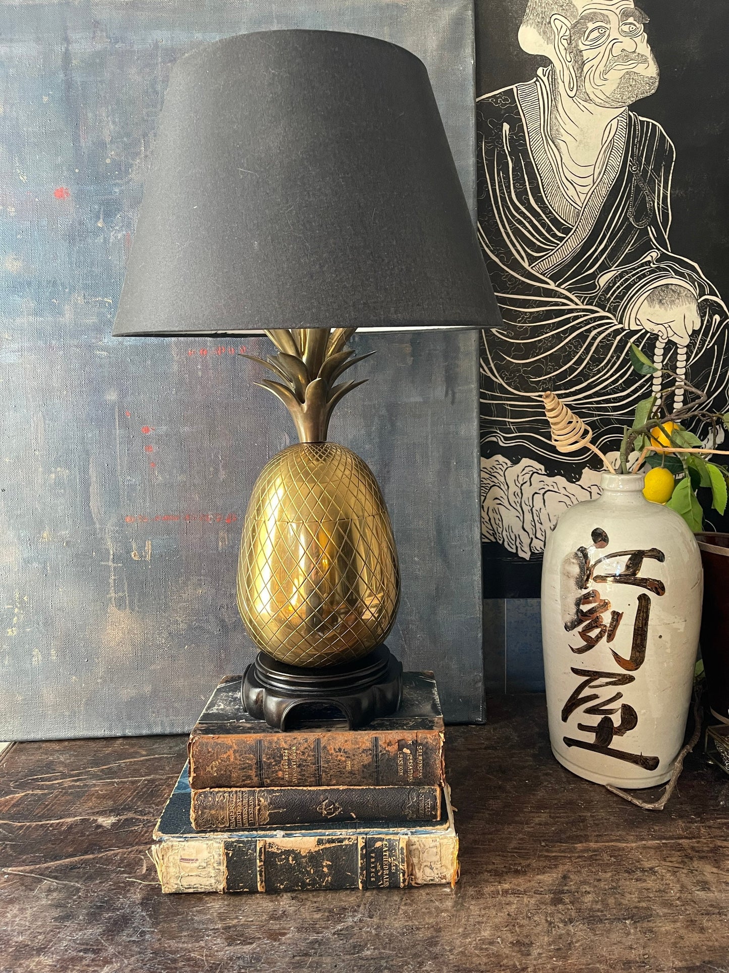 Vintage Brass Pineapple Table Lamp