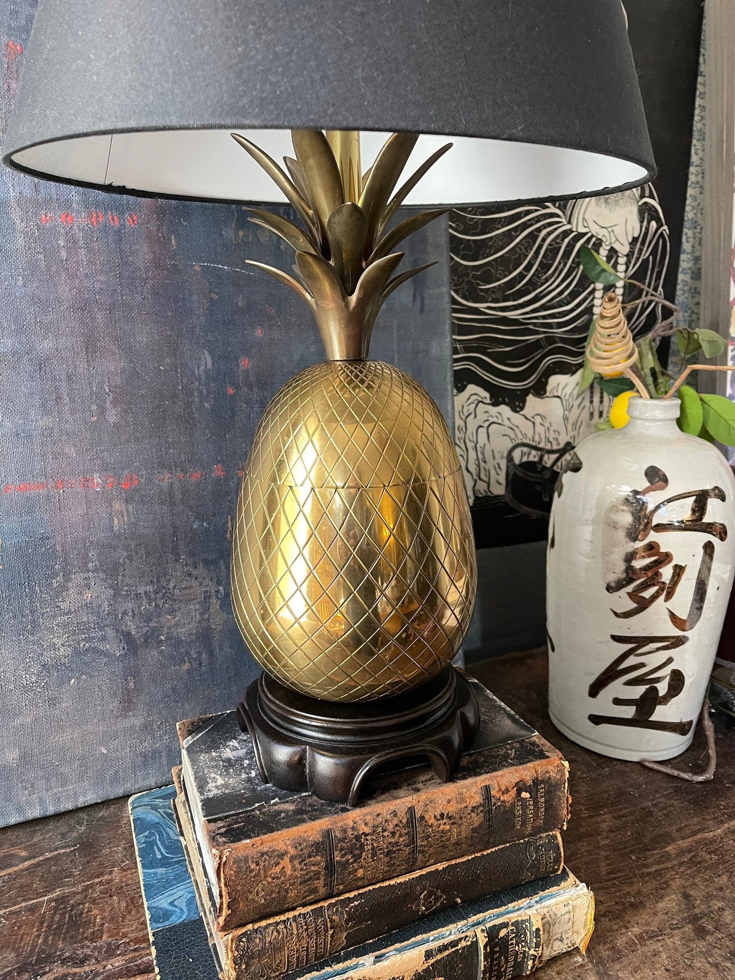 Vintage Brass Pineapple Table Lamp