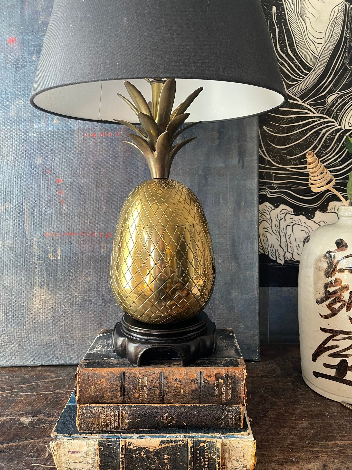 Vintage Brass Pineapple Table Lamp