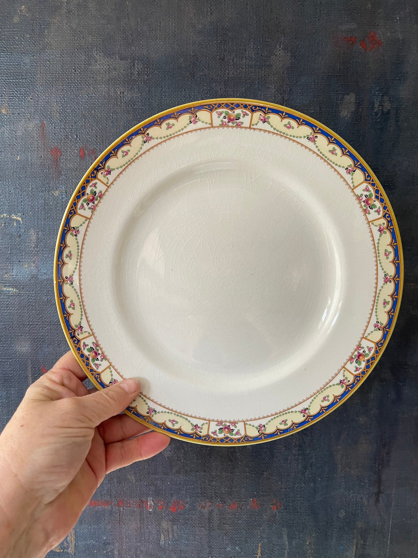 Set of Four (4) Vintage Myott Blue Windsor 9 7/8” Dinner Plates