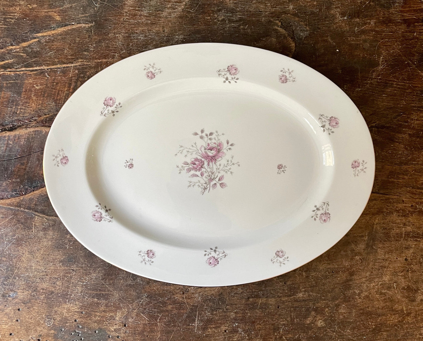 Vintage German Johann Havilland Pink Floral Platter