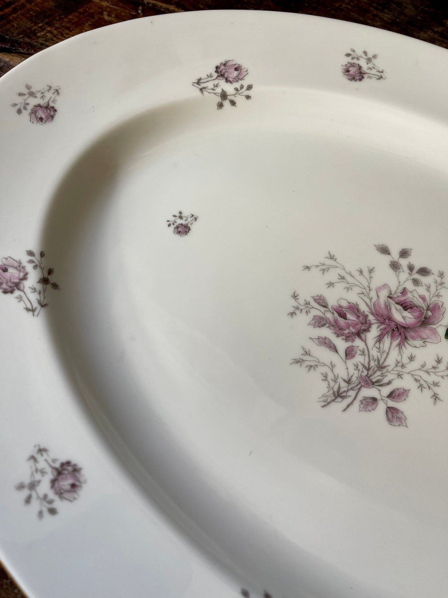 Vintage German Johann Havilland Pink Floral Platter