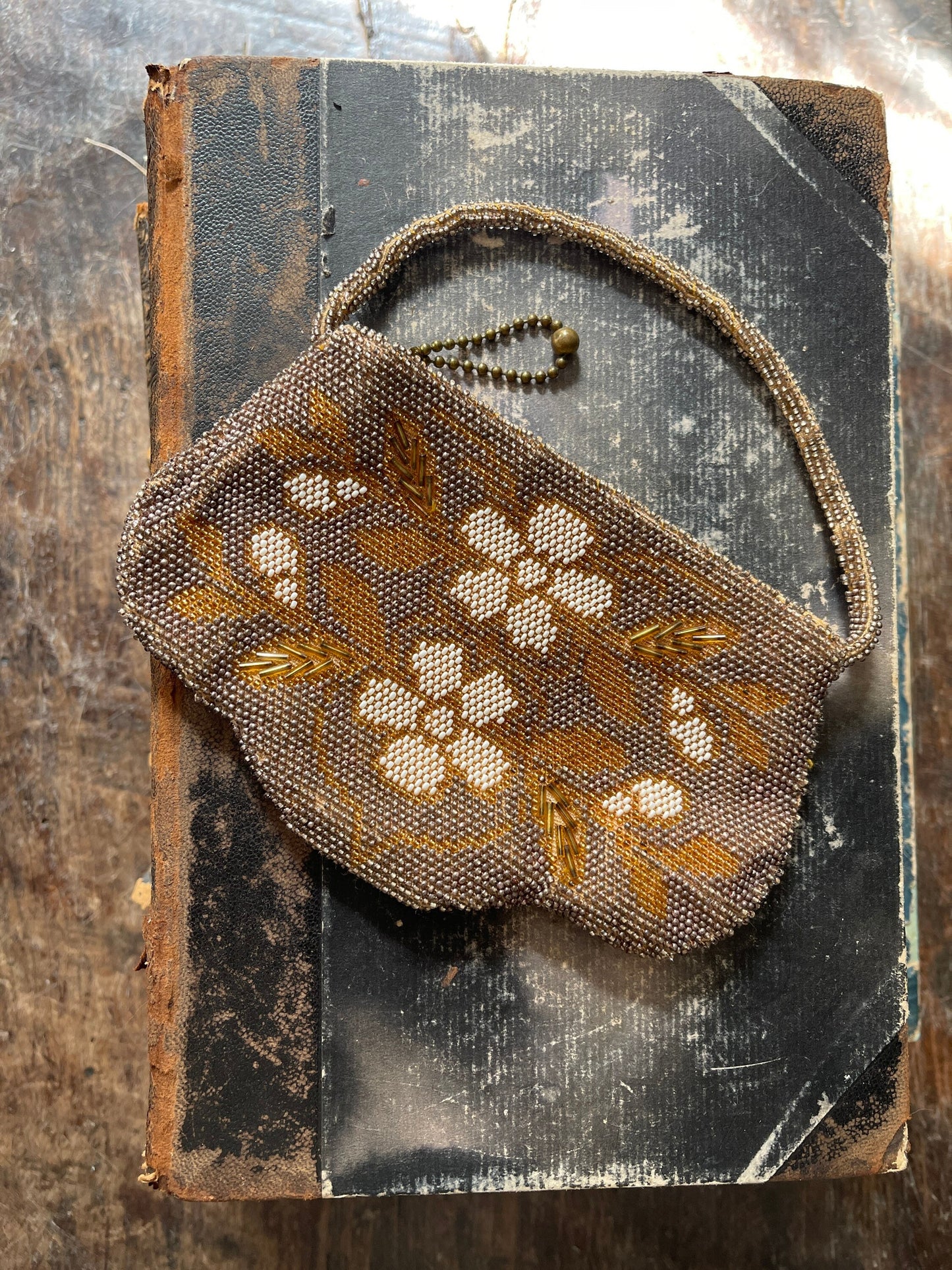 Vintage Czechoslovakian Beaded Handbag Wristlet