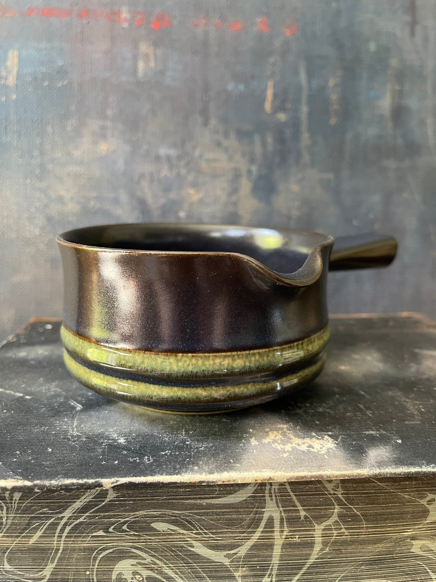 Vintage English Stoneware Small Handled Bowl