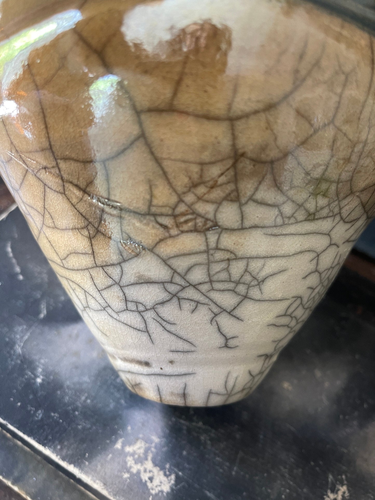 Vintage Raku Pottery Vase