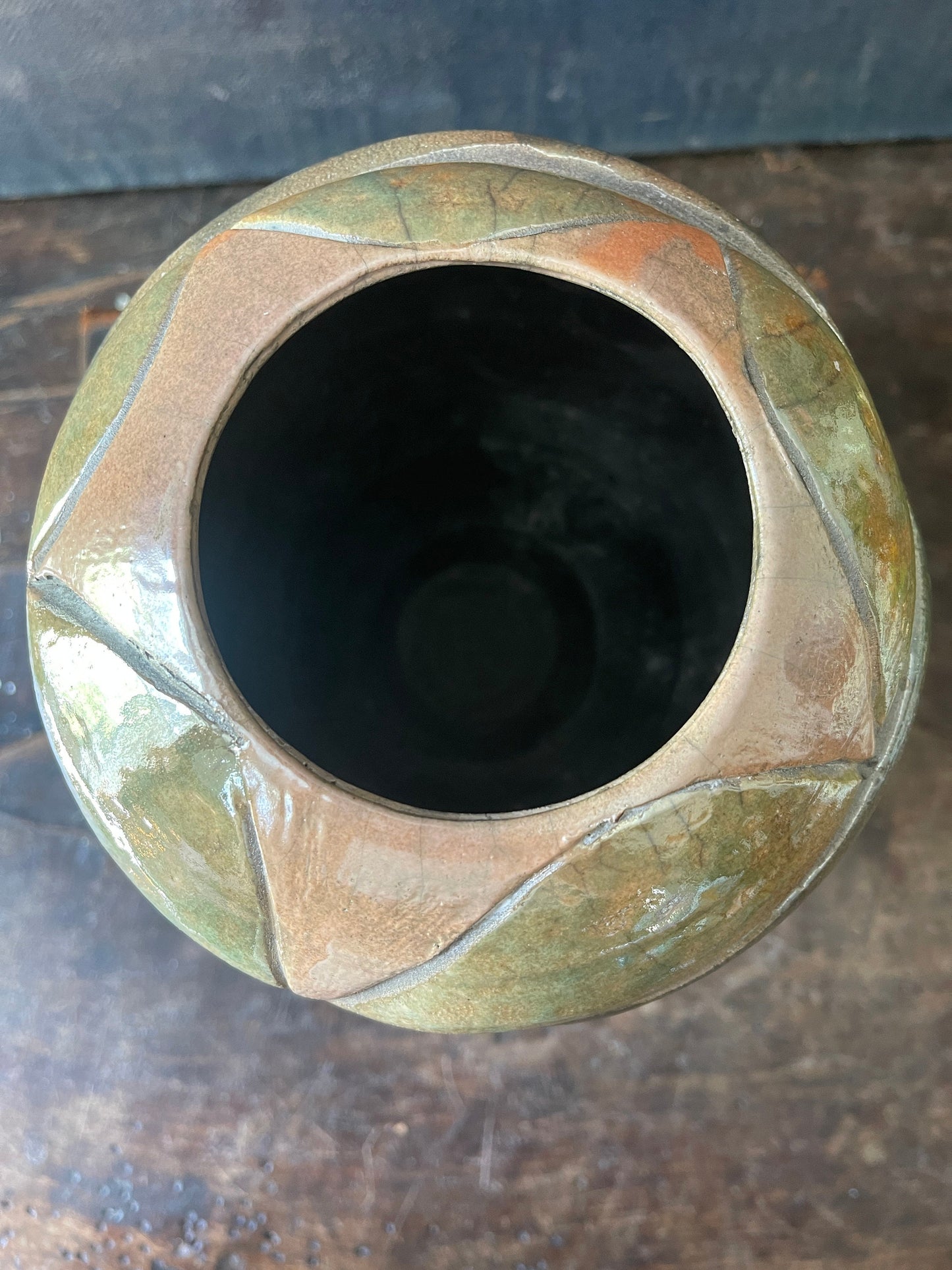 Vintage Raku Pottery Vase