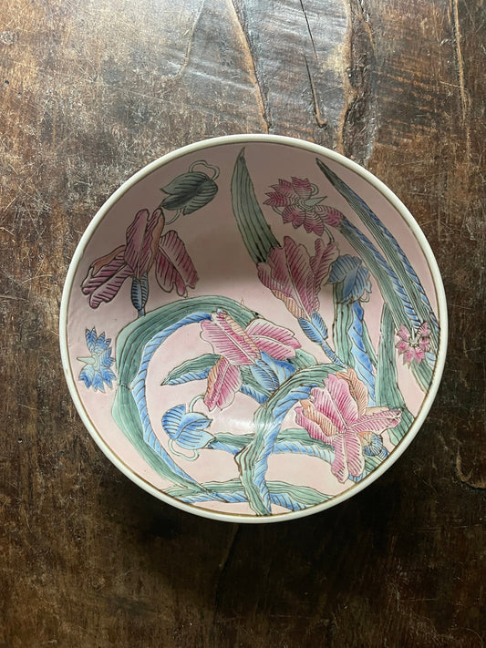 1980s Pink Asian Bowl