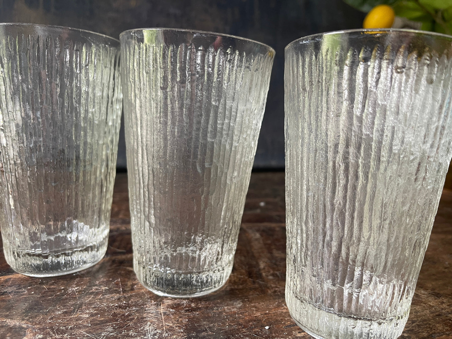 Set of Four (4) MCM Bamboo Glass Tumblers