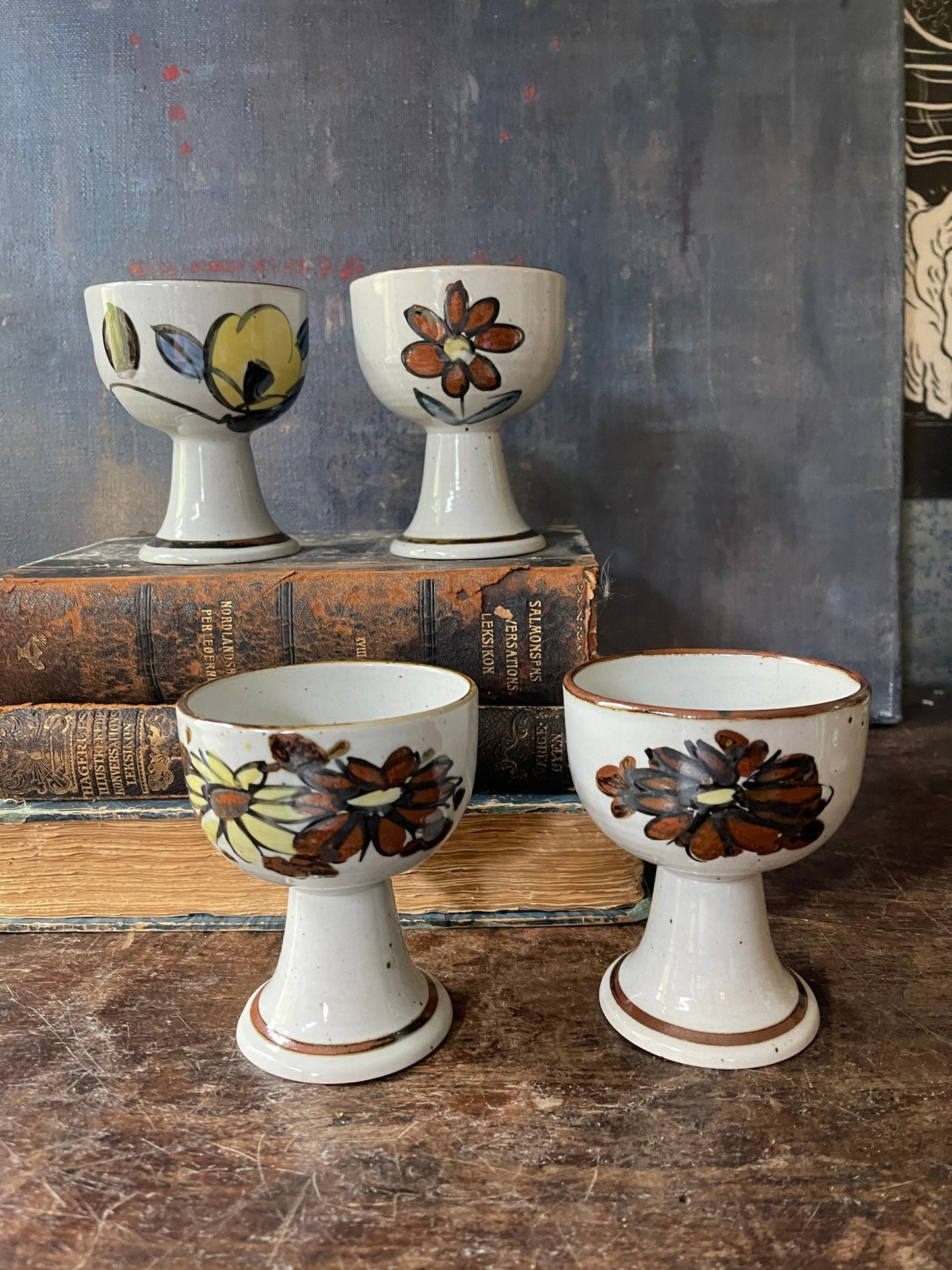 Set of Four (4) Pottery Goblets