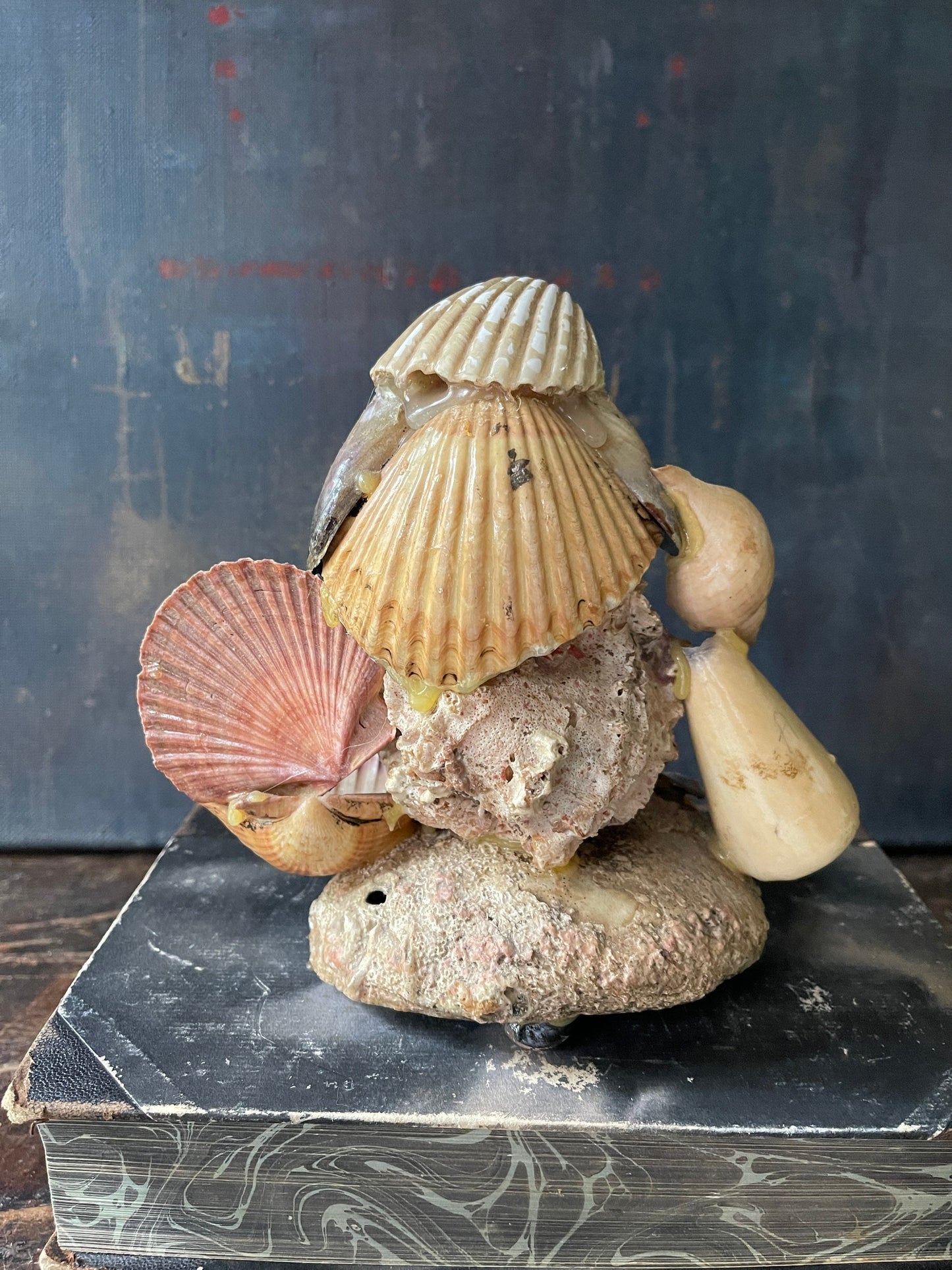 Vintage Seashell Statue of Bird