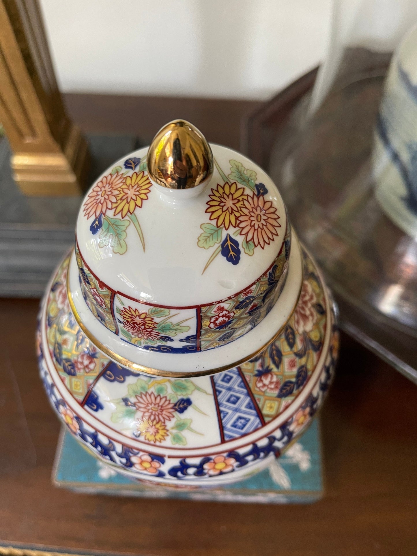 Vintage Japanese Imari Style Ginger Jar