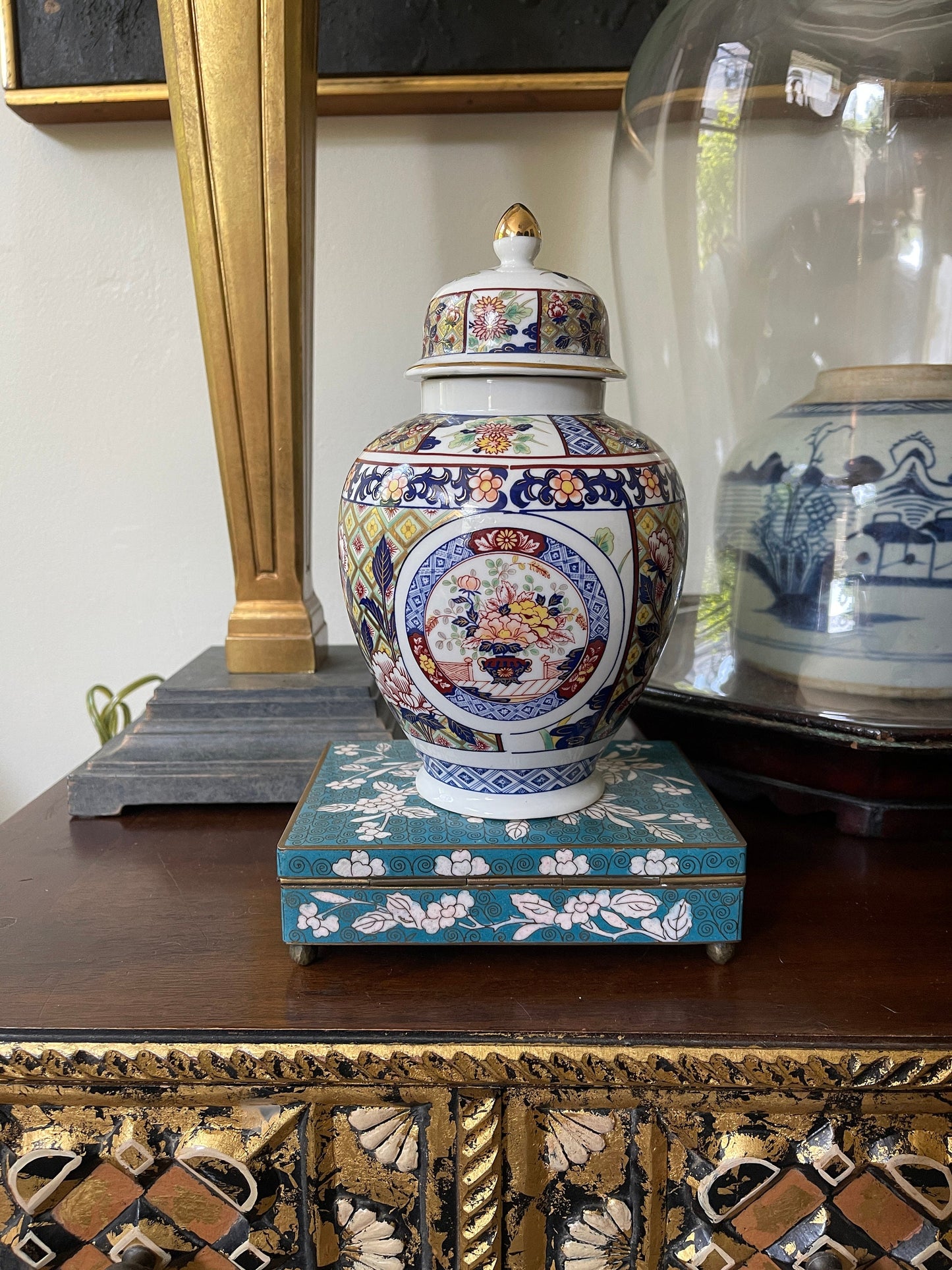 Vintage Japanese Imari Style Ginger Jar