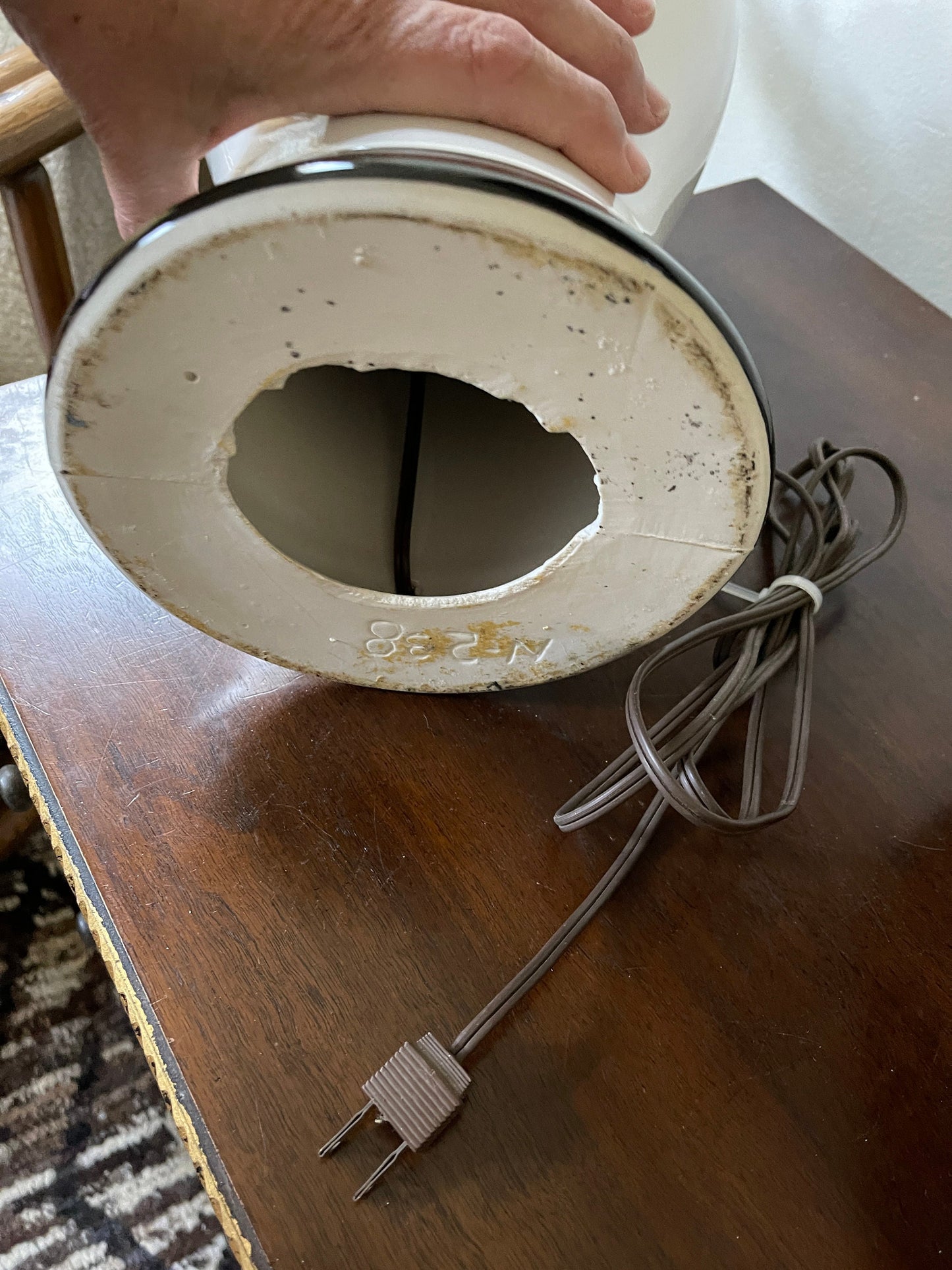 Vintage Black and White Ginger Jar Lamp