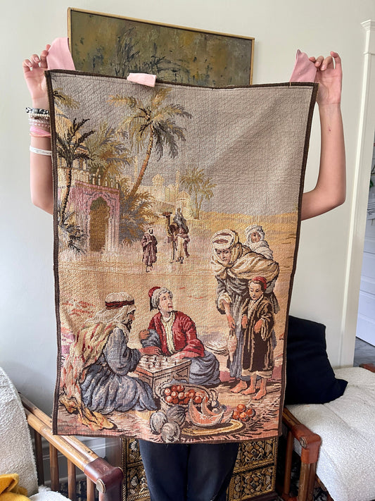 Vintage Belgian Woven Hanging Tapestry