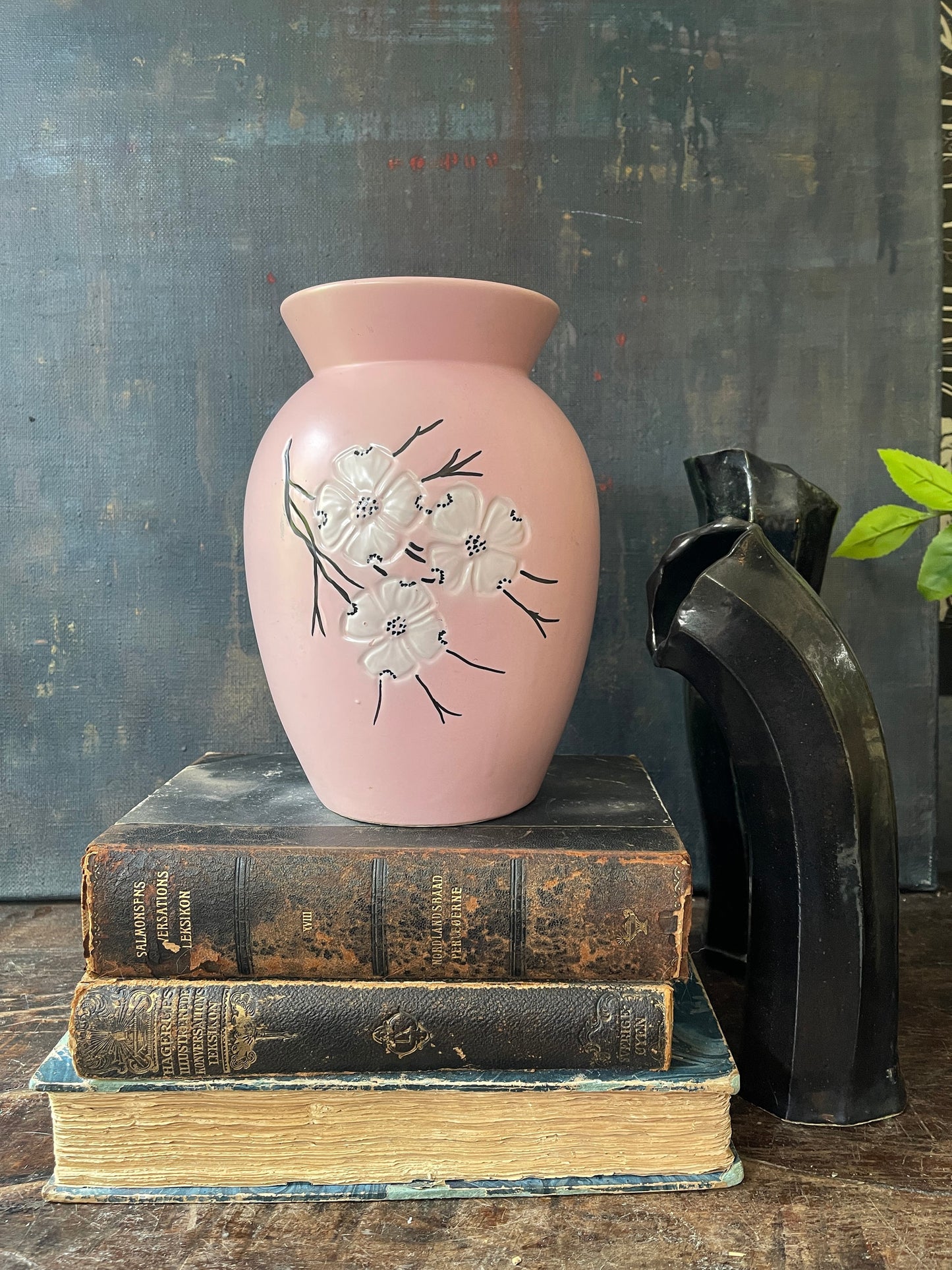 Vintage McCoy Pale Pink with Dogwood Blooms Vase