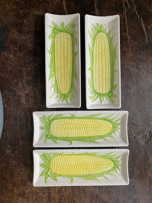 Set of Four (4) Vintage Lillian Vernon Corn on the Cob Dishes