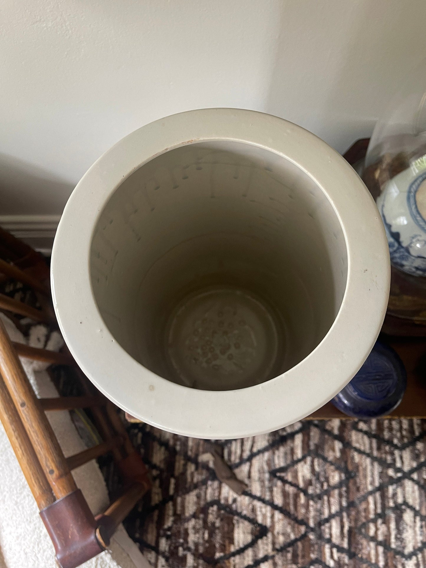 Vintage Blue and White Asian Cherry Blossom Umbrella Stand