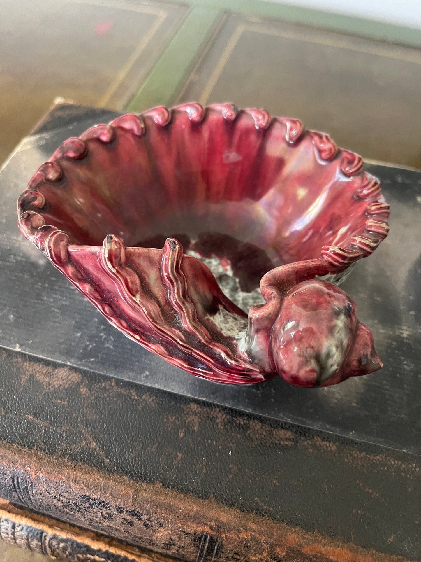 Small Italian Ceramic Seashell Trinket Dish