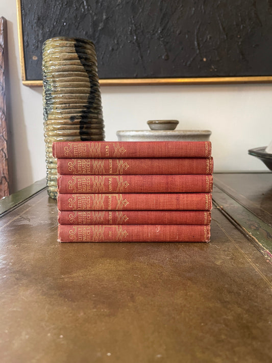 Set of Six (6) Volumes of Little Masterpieces Antique Books