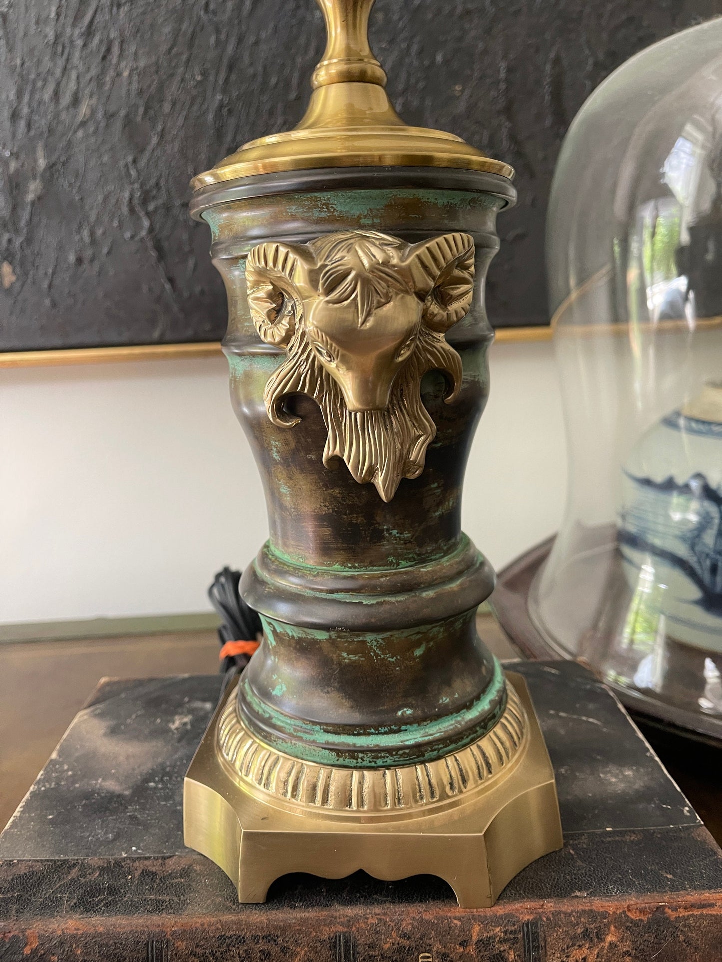 Vintage Wildwood Brass Rams Head Lamp