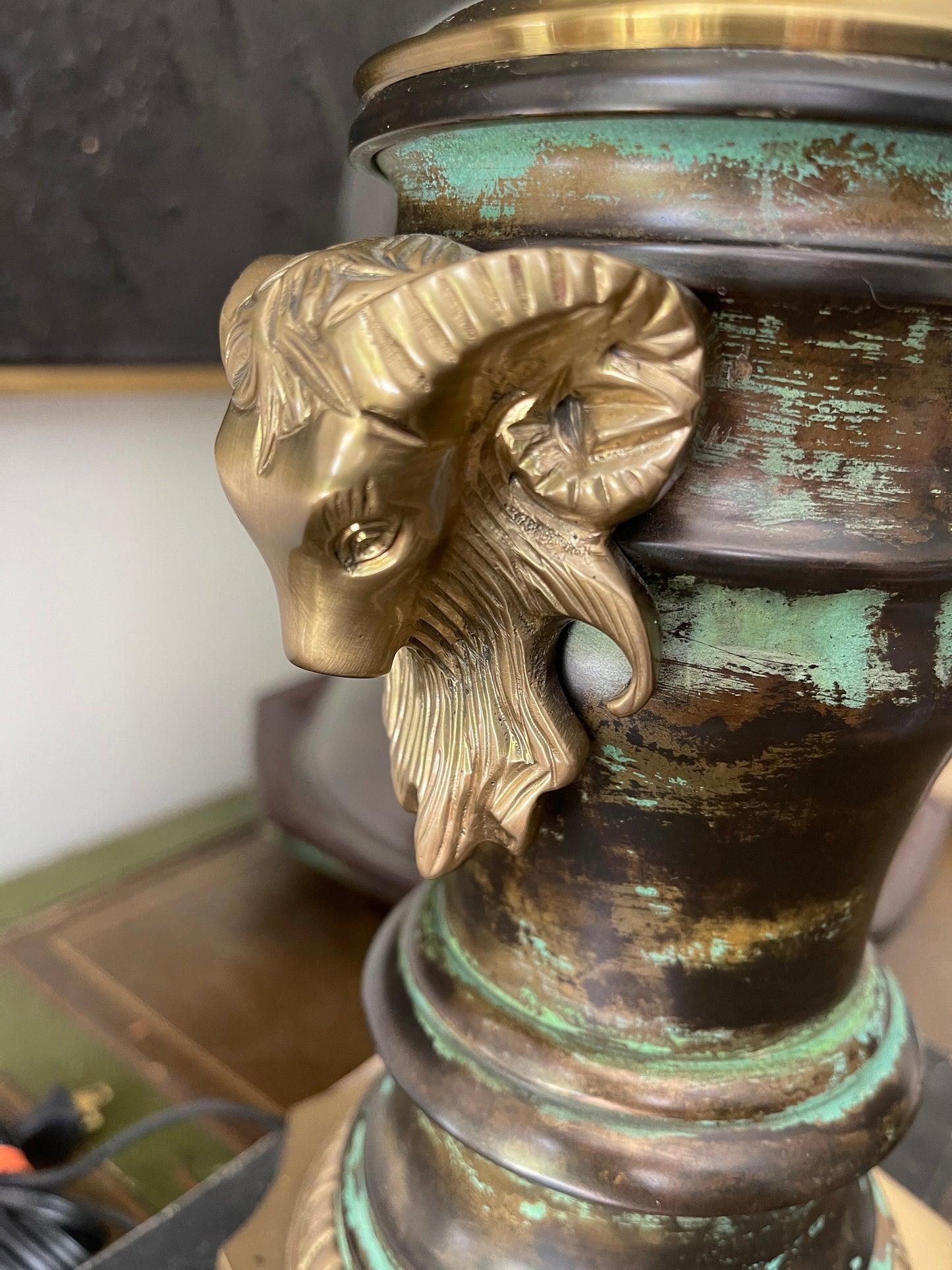 Vintage Wildwood Brass Rams Head Lamp