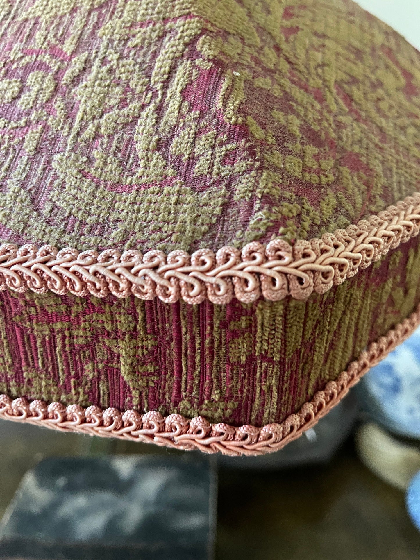 Vintage 1960s Chenille Velvet Brocade Lampshade