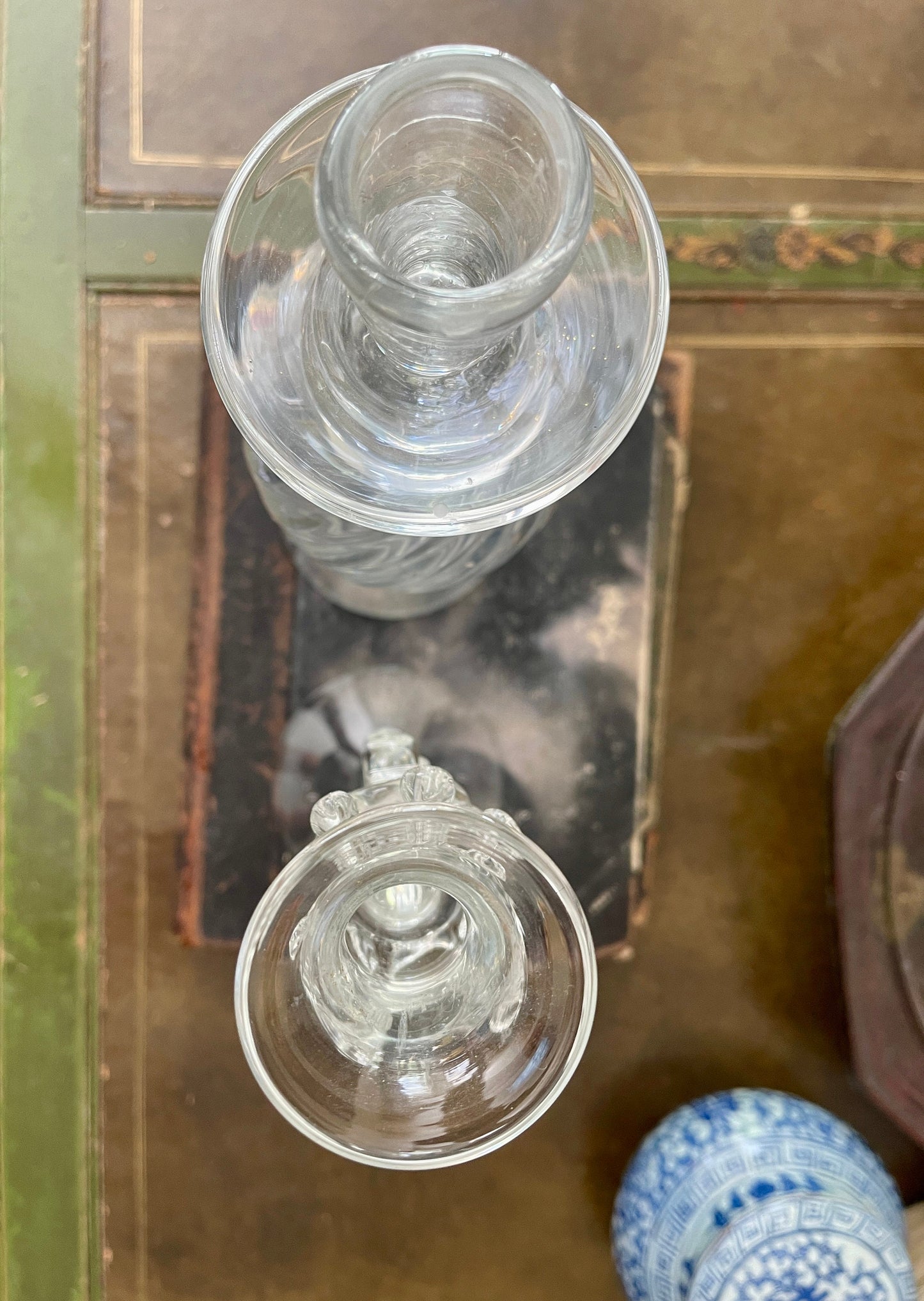 Set of Handblown Glass Candlesticks