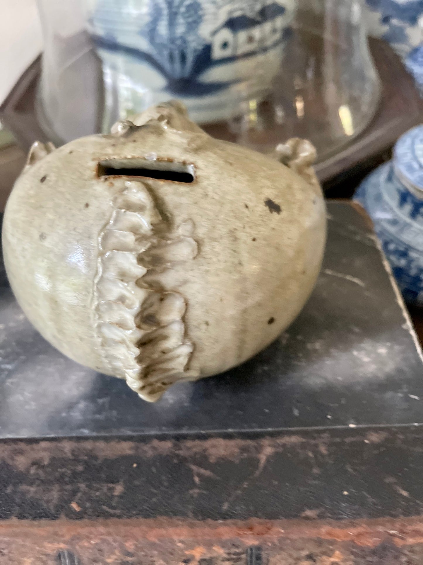 Vintage Whimsical Hedgehog Pottery Bank