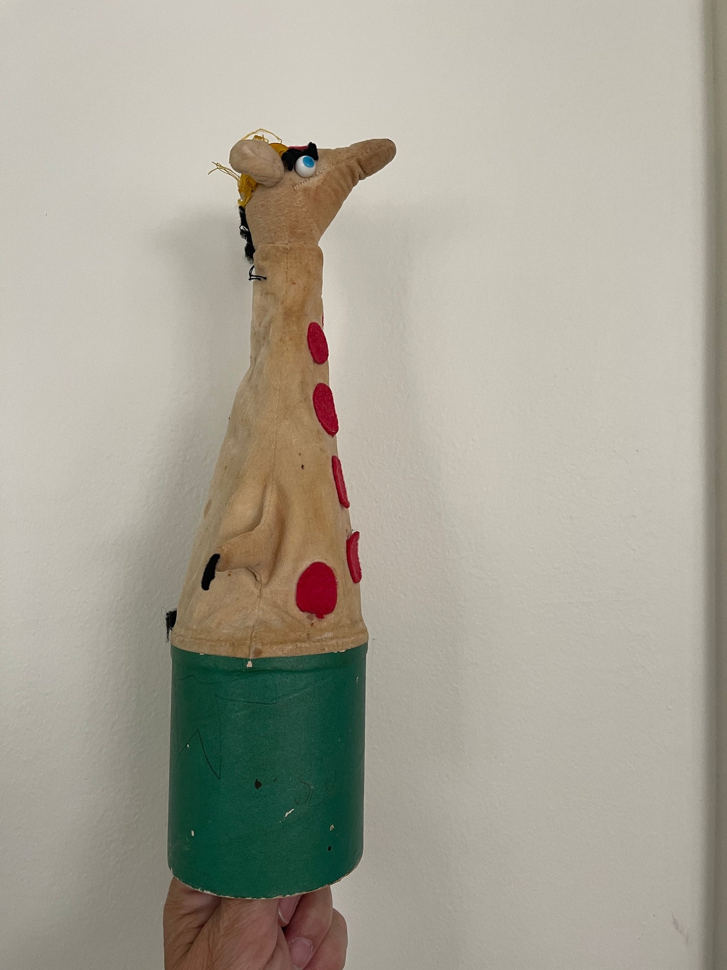 Vintage Velvet Giraffe Hand Puppet