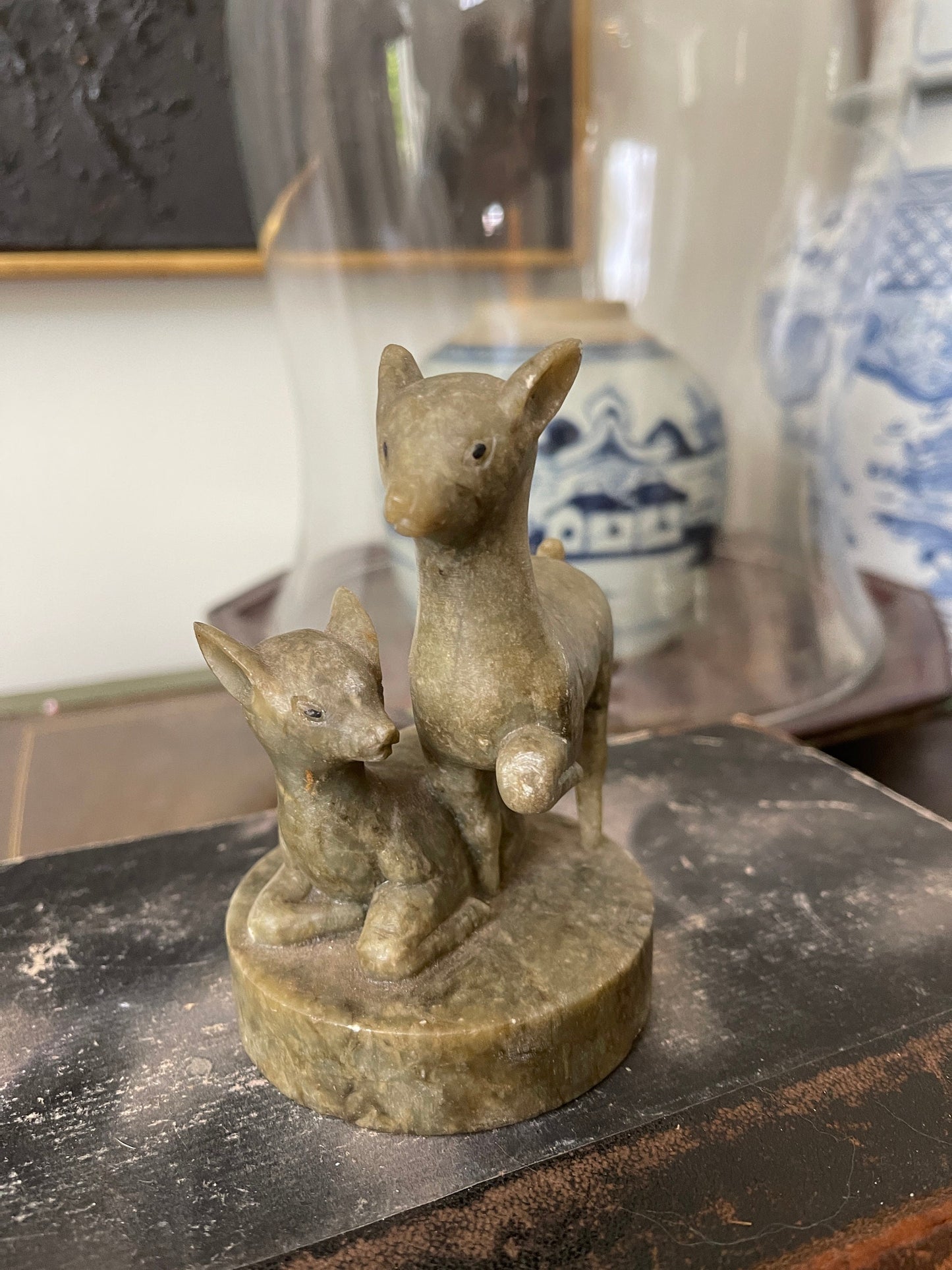 Vintage Chinese Carved Stone Deer