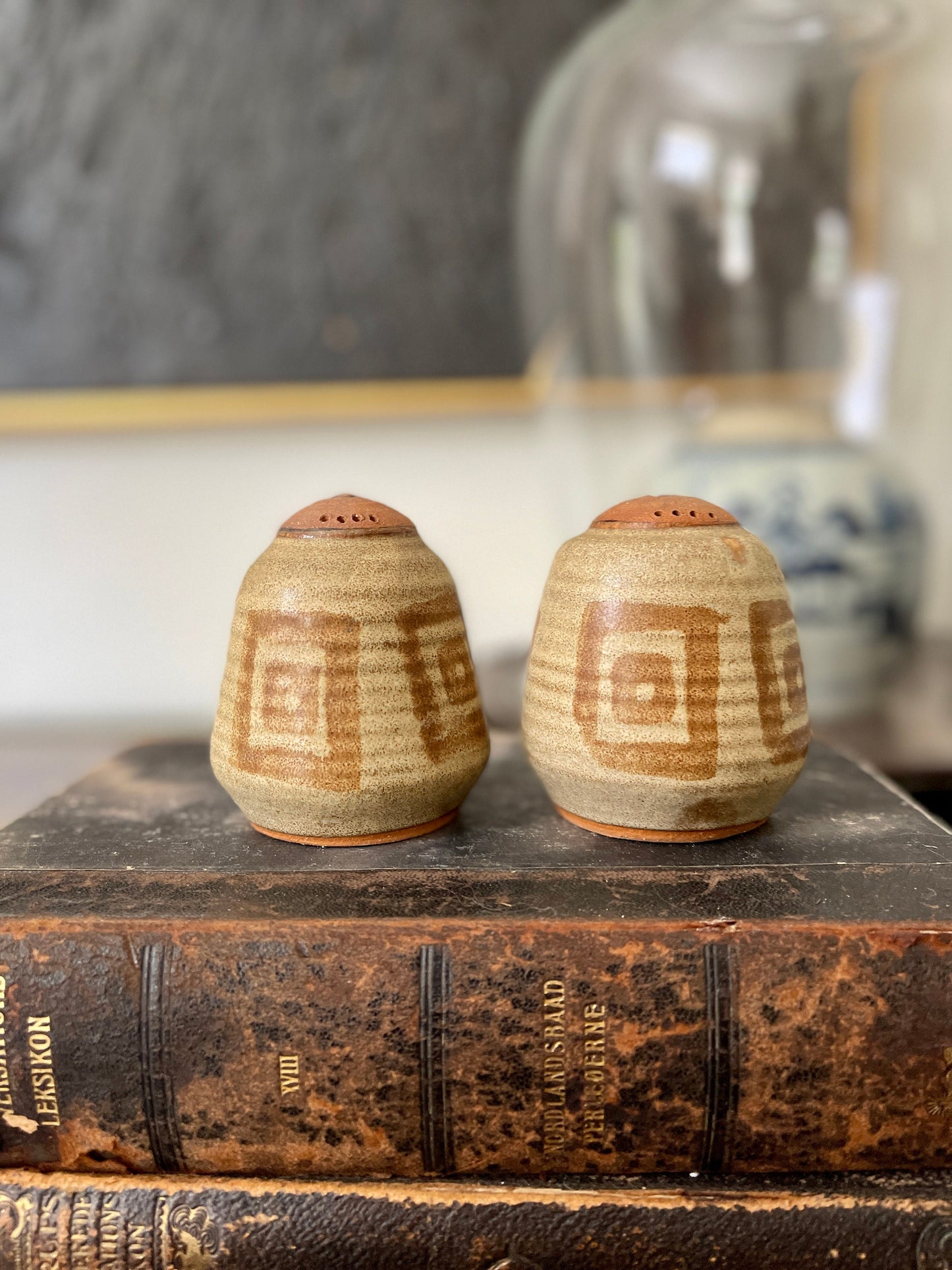 1980s Pair of Studio Pottery Salt and Pepper Shakers