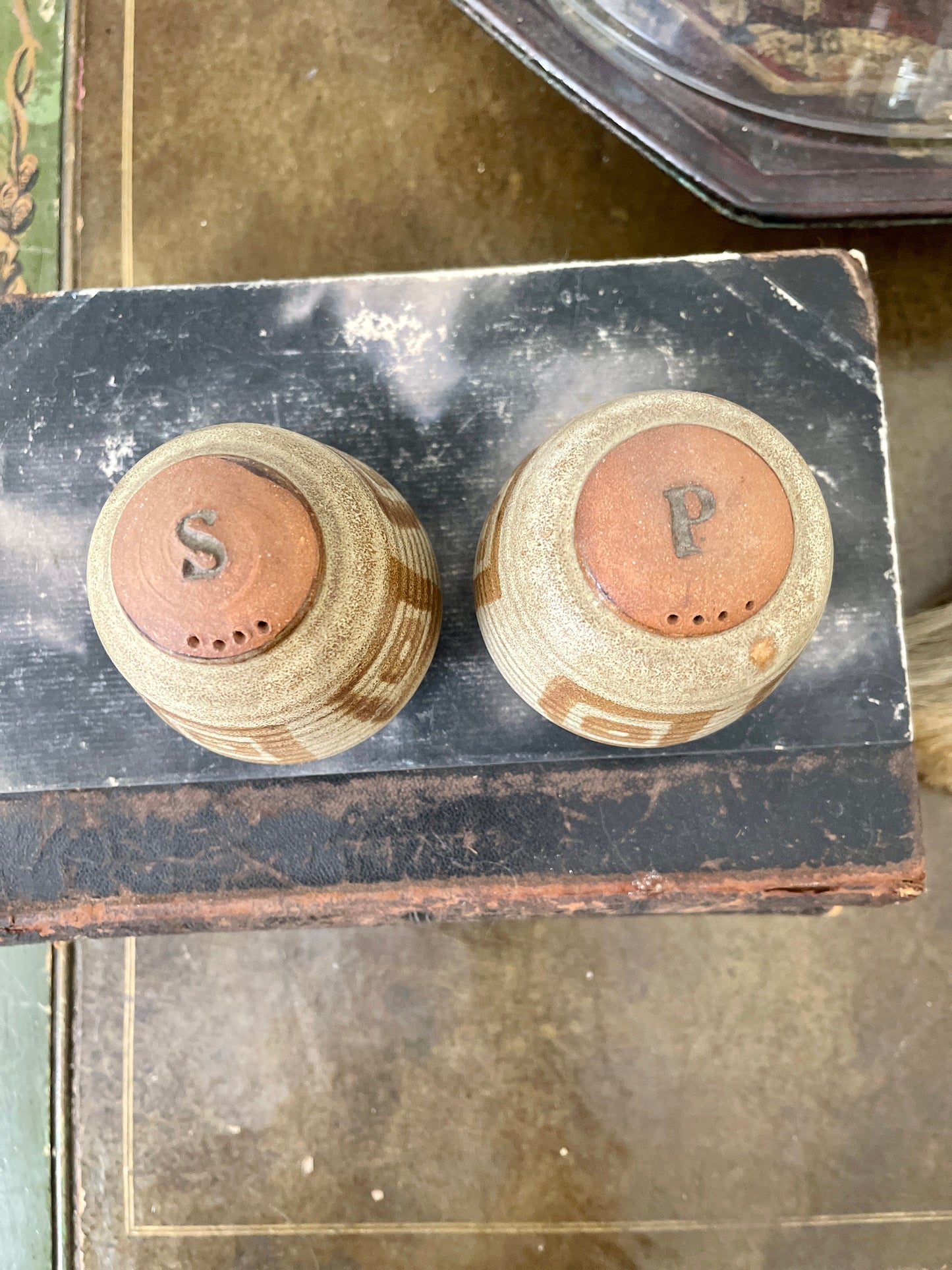 1980s Pair of Studio Pottery Salt and Pepper Shakers