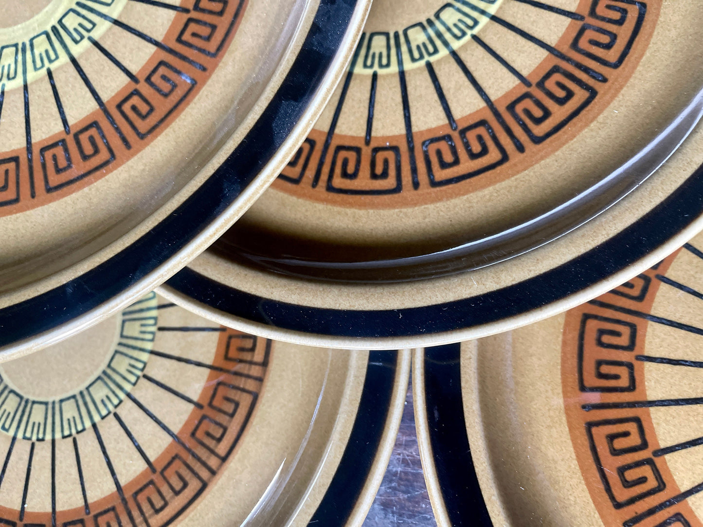 Set of Ten (10) Vintage Japanese Stoneware Plates by Creststone in Acapulco