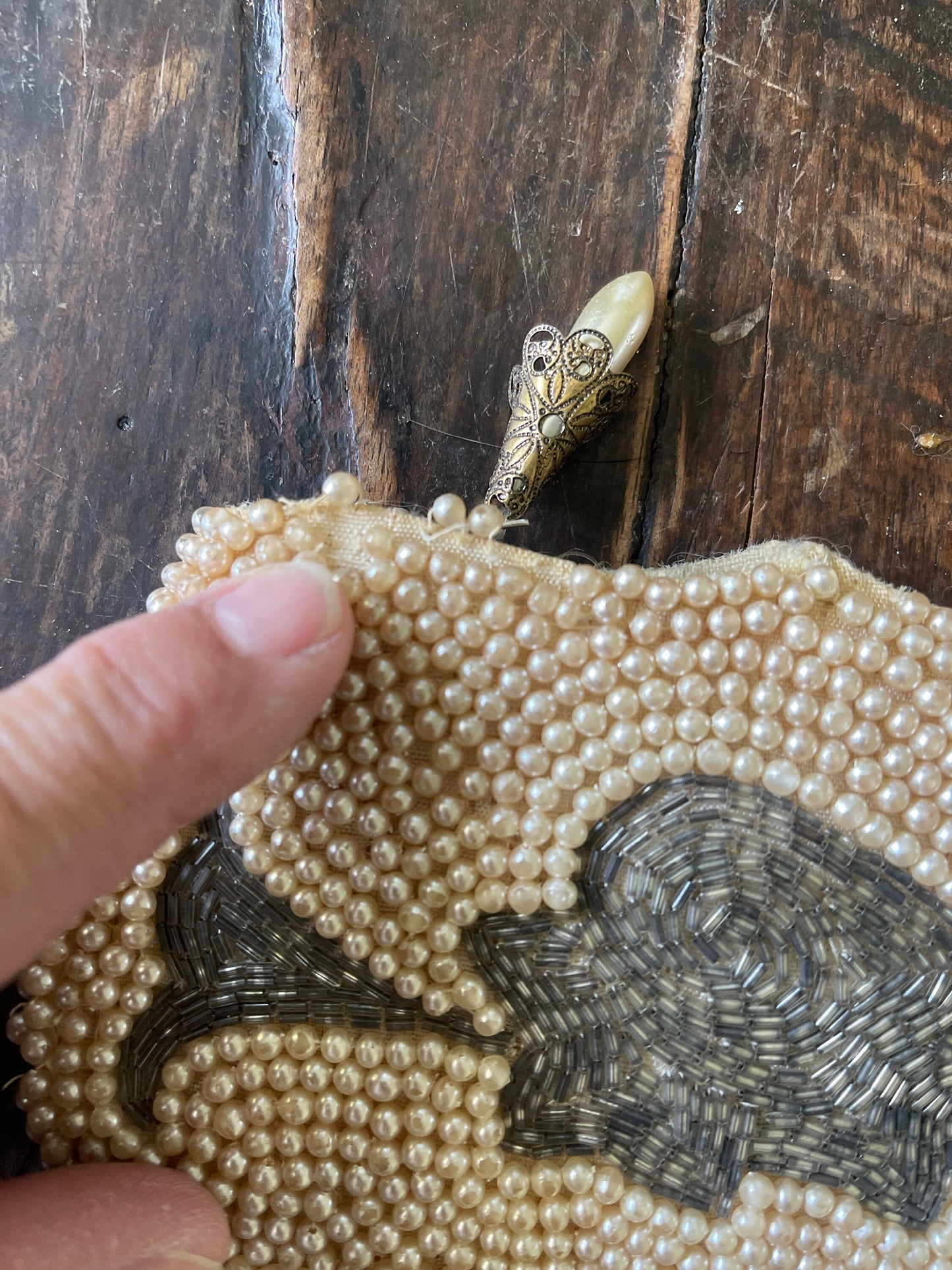 Vintage Pearl and Beaded Handbag Clutch