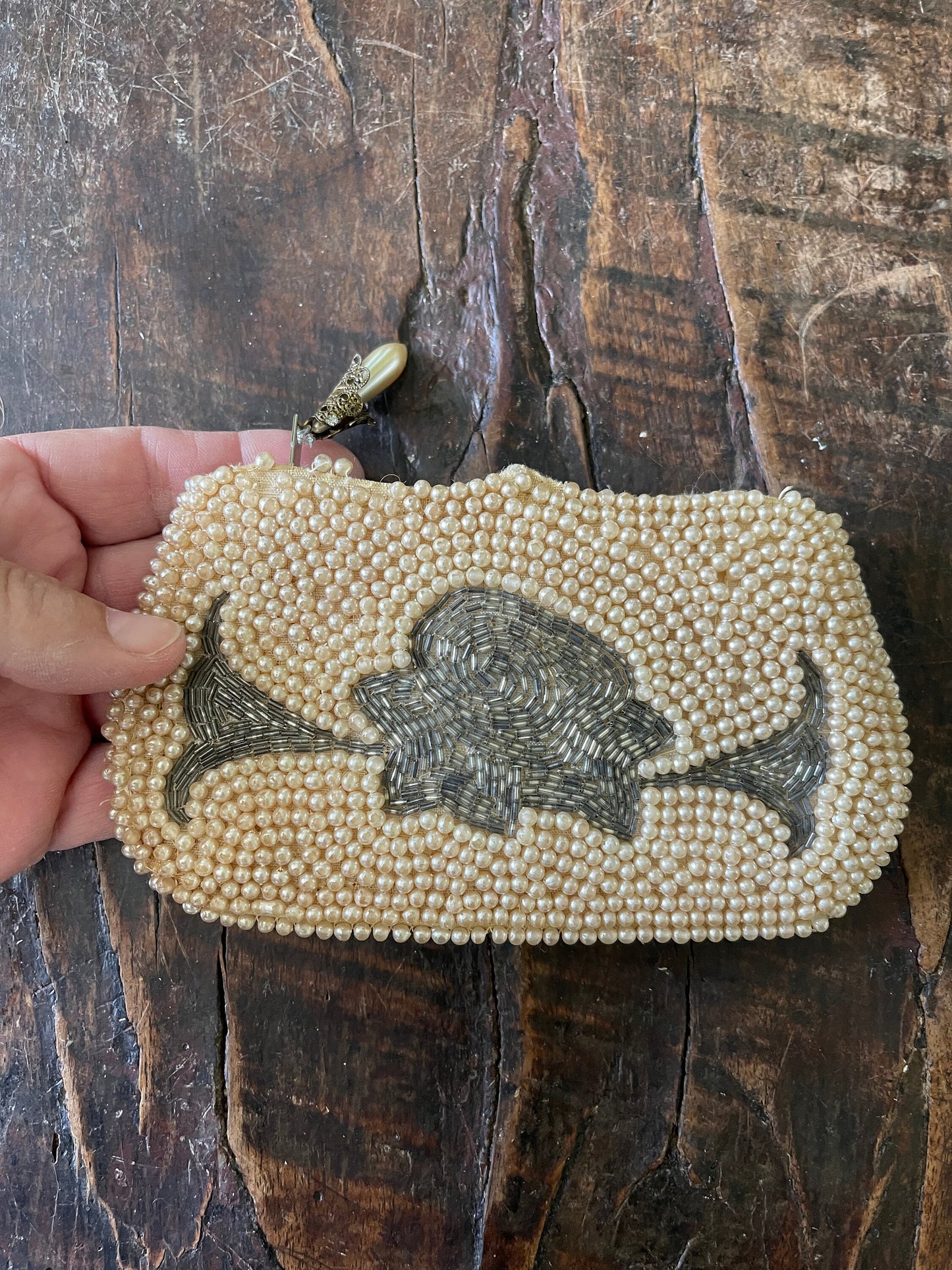 Vintage Pearl and Beaded Handbag Clutch