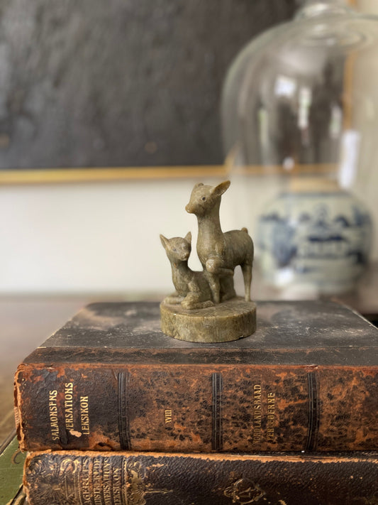 Vintage Chinese Carved Stone Deer