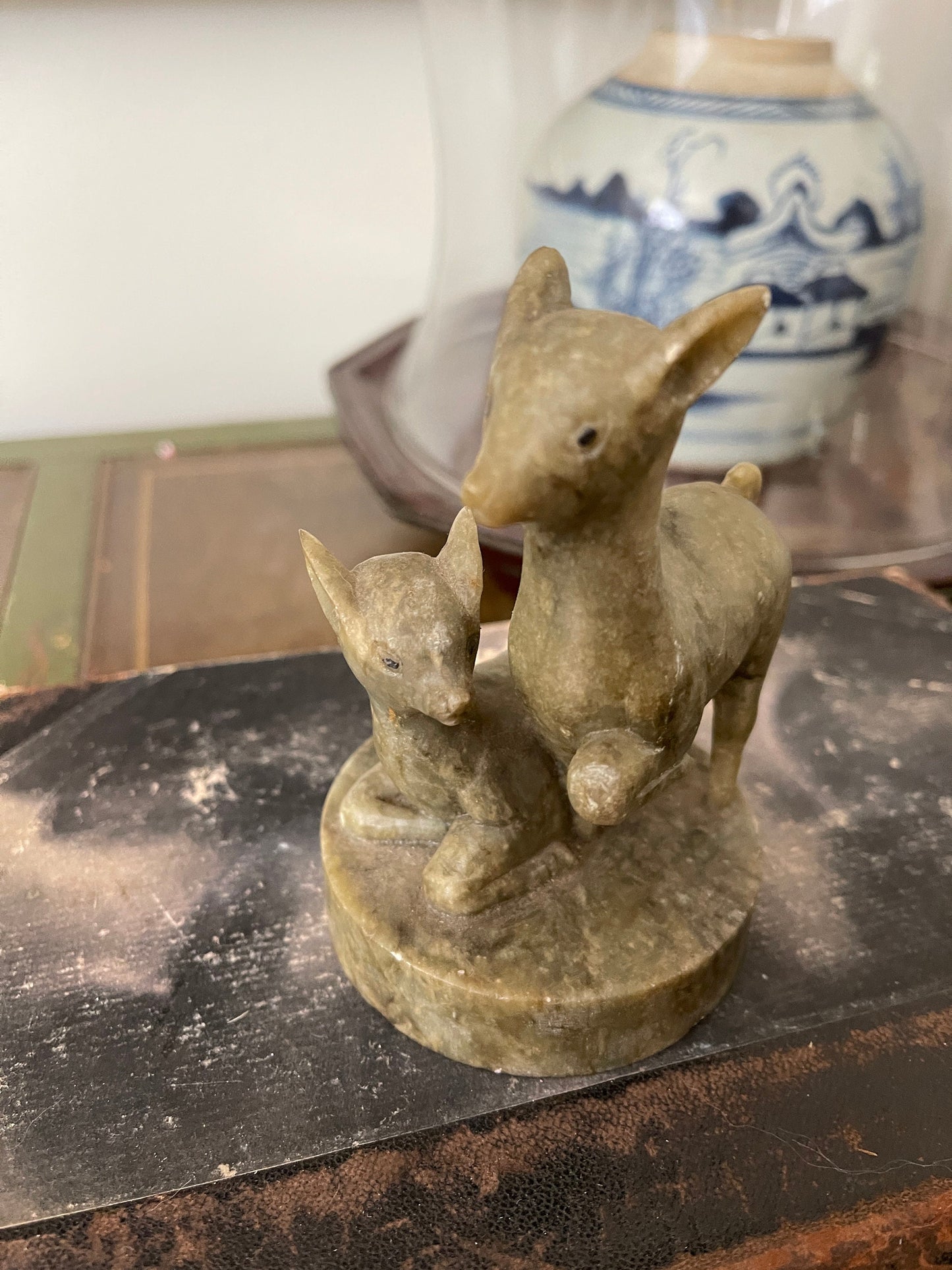 Vintage Chinese Carved Stone Deer