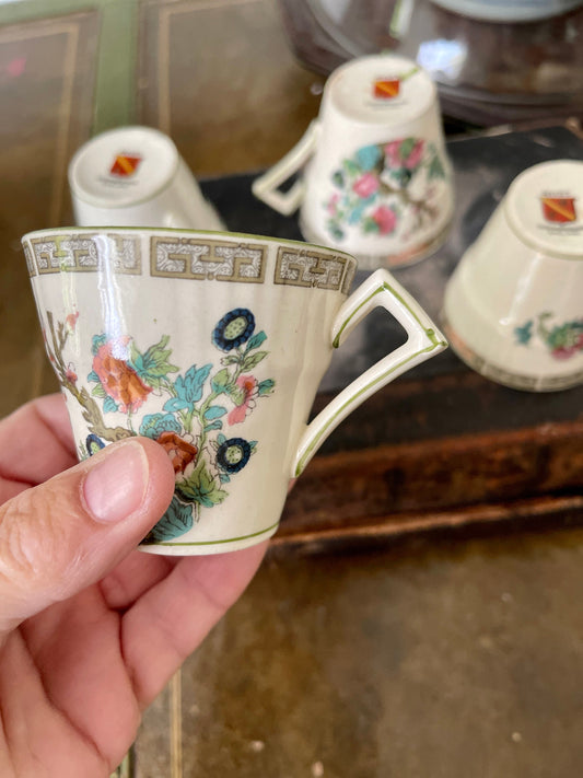 Set of Four (4) Antique Myott Staffordshire Indian Tree Teacups